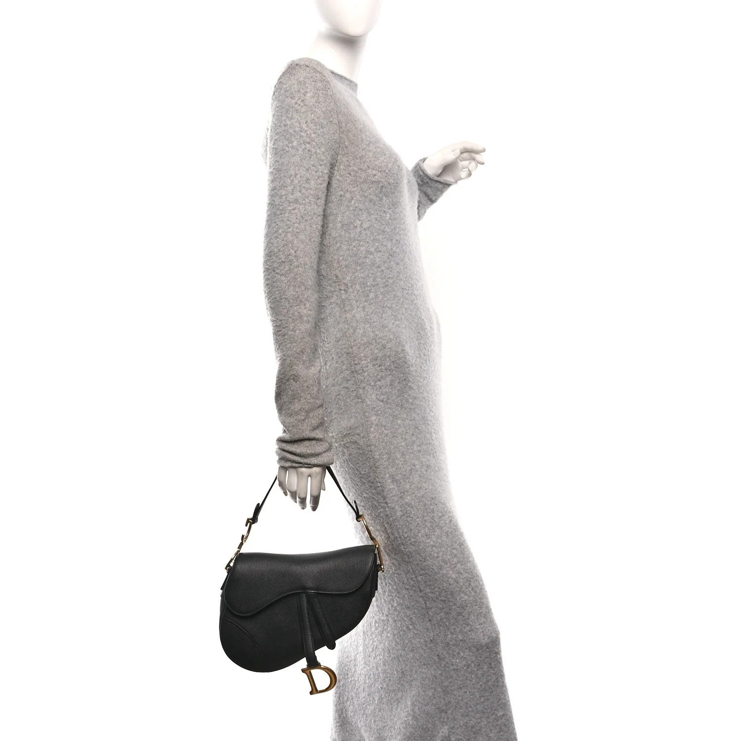 Grained Calfskin Saddle Bag Black - Image 2