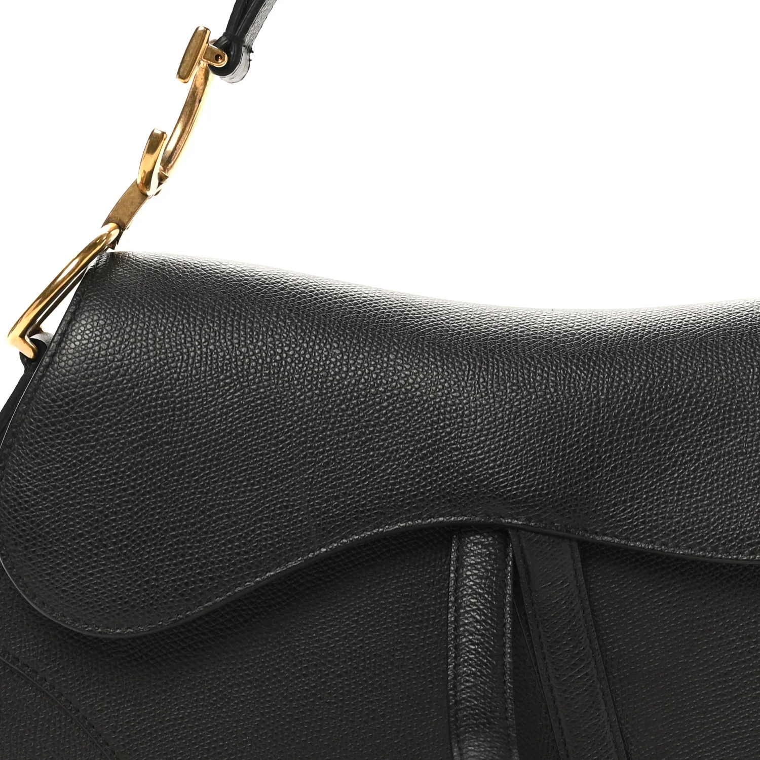 Grained Calfskin Saddle Bag Black - Image 8