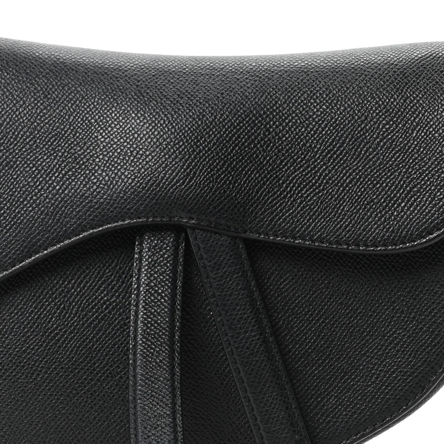 Grained Calfskin Saddle Bag Black - Image 8