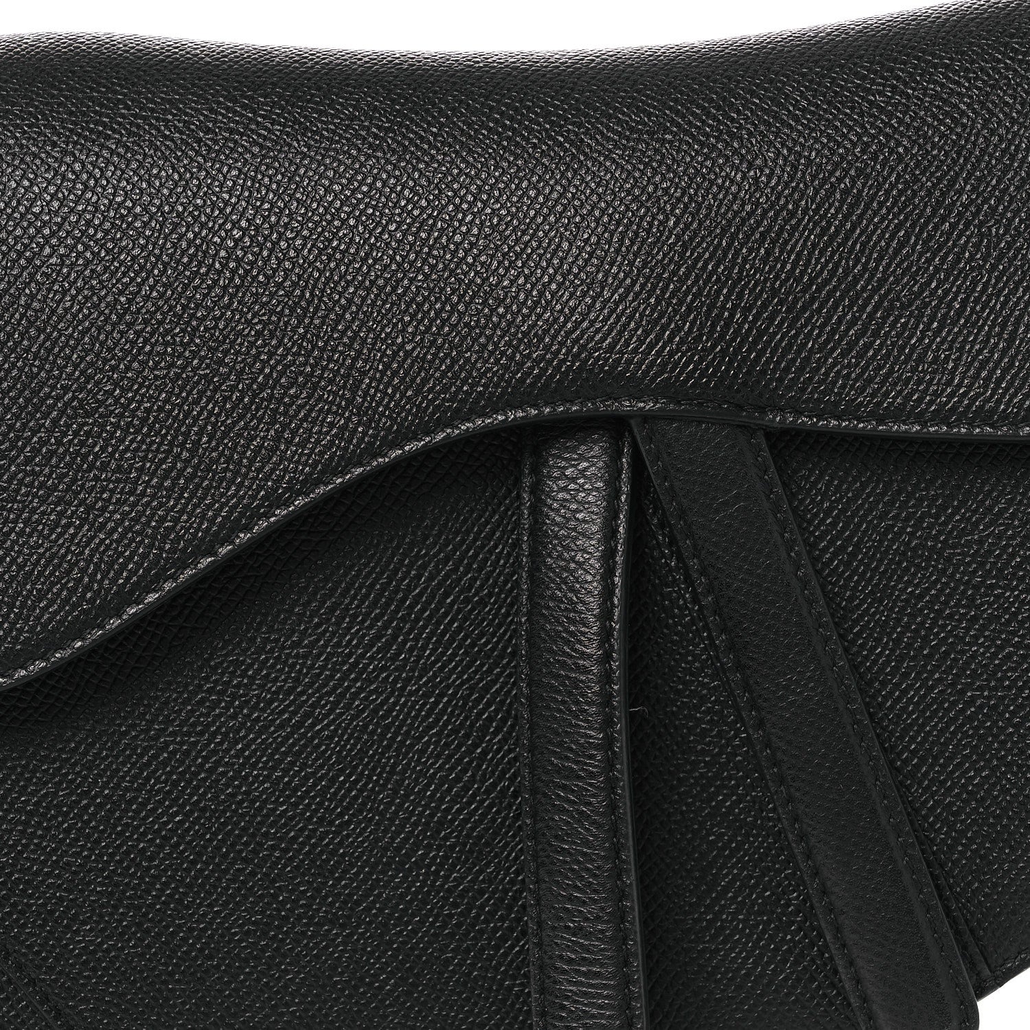 Grained Calfskin Saddle Bag Black - Image 8