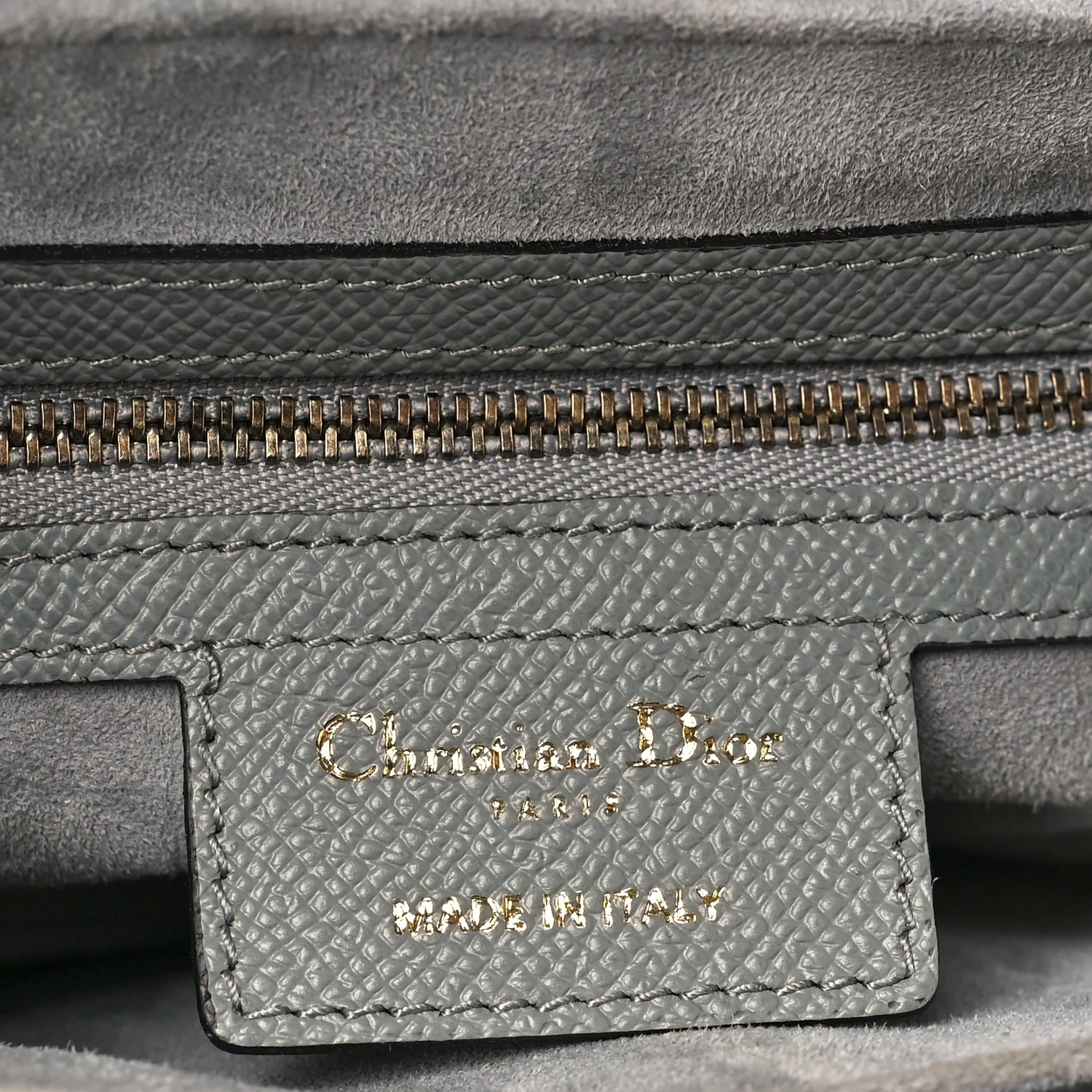 Grained Calfskin Saddle Bag Grey Stone - Image 6