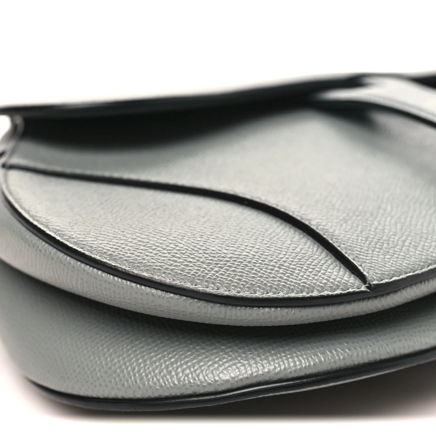 Grained Calfskin Saddle Bag Grey Stone - Image 9