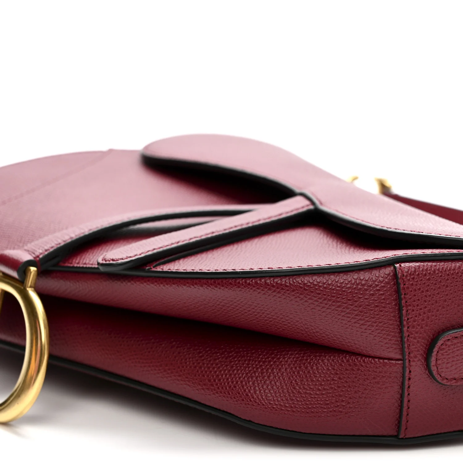 Grained Calfskin Saddle Bag Red - Image 10