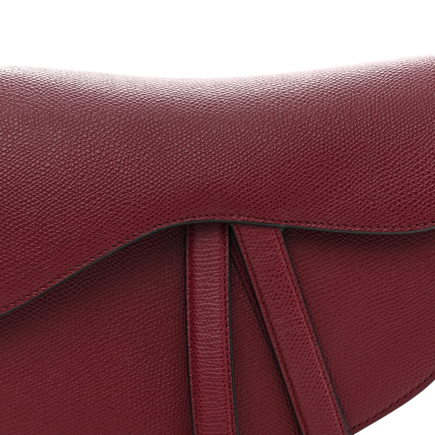 Grained Calfskin Saddle Bag Red - Image 8