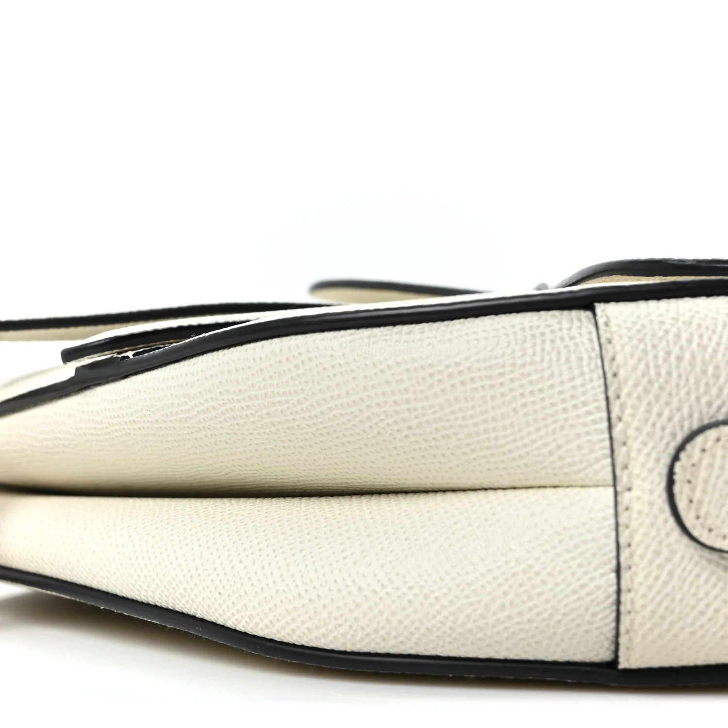 Grained Calfskin Saddle Bag White - Image 10