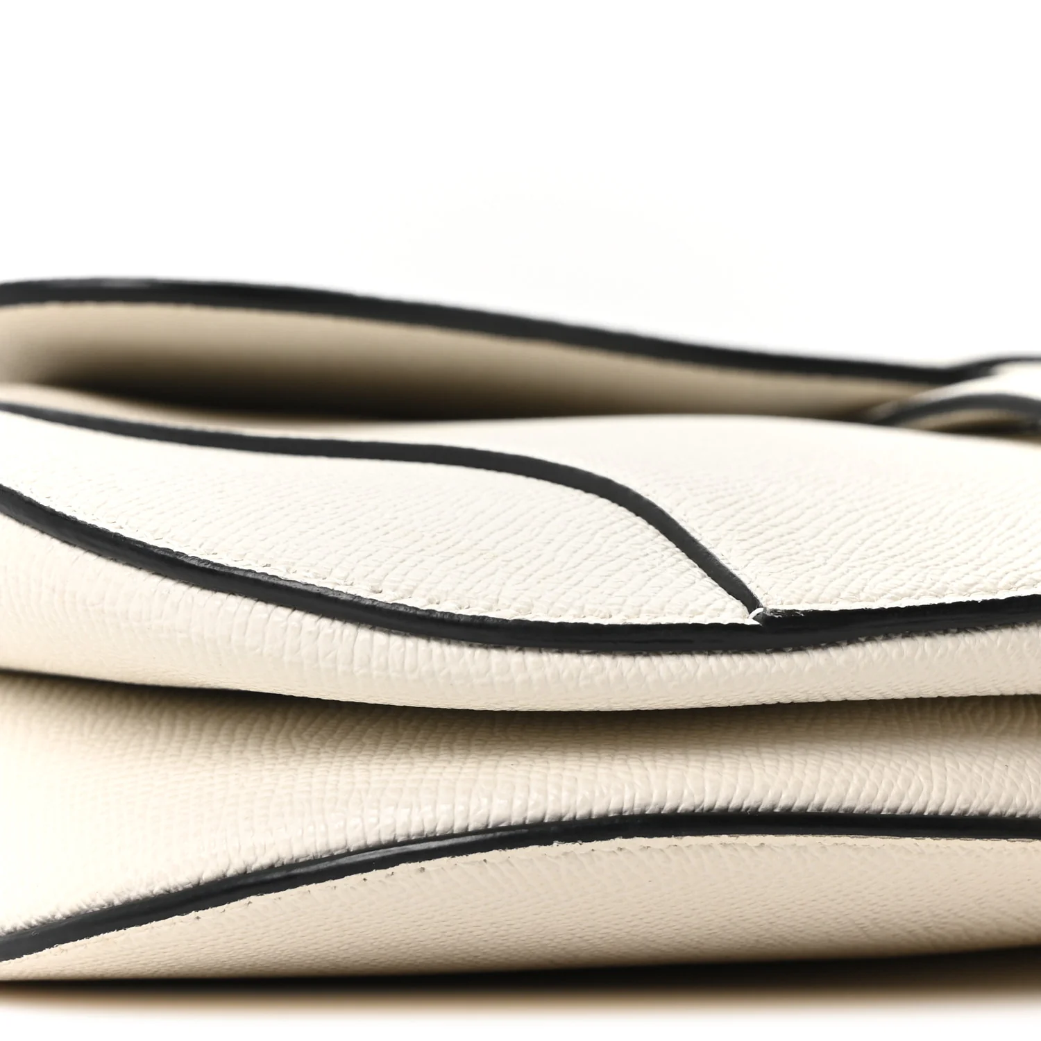 Grained Calfskin Saddle Bag White - Image 9