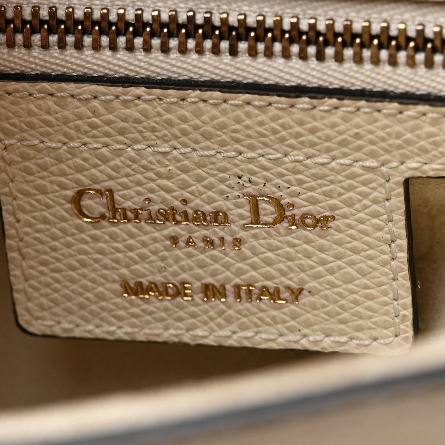Grained Calfskin Saddle Bag White - Image 6