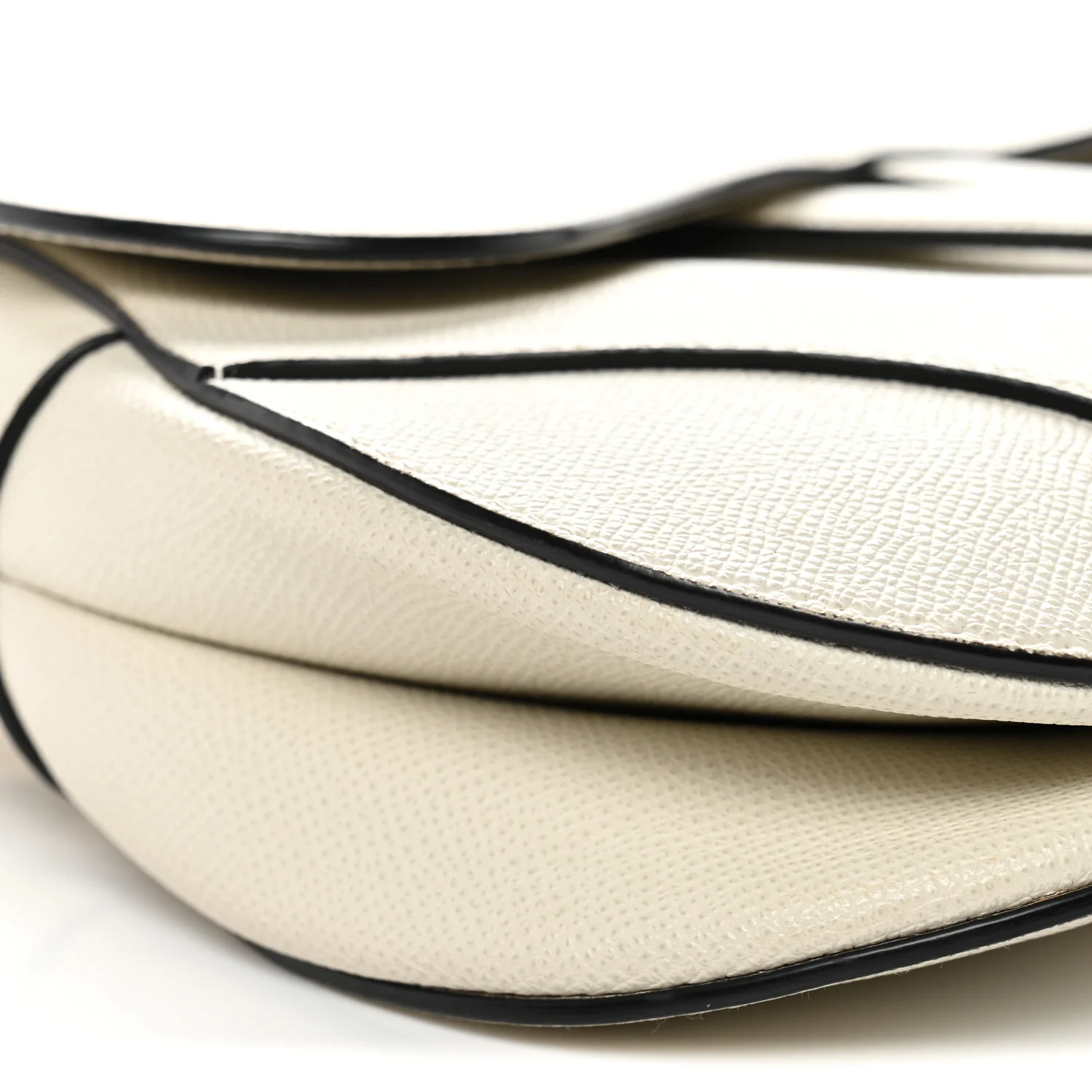 Grained Calfskin Saddle Bag White - Image 9