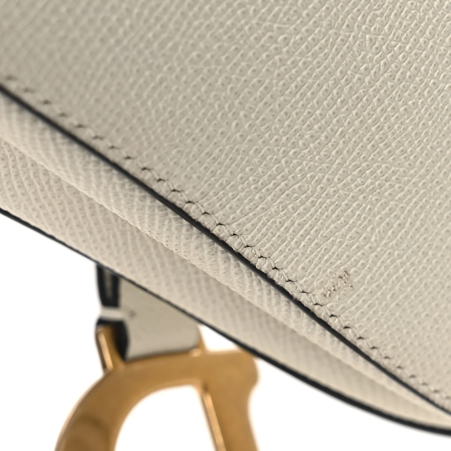 Grained Calfskin Saddle Bag White - Image 11