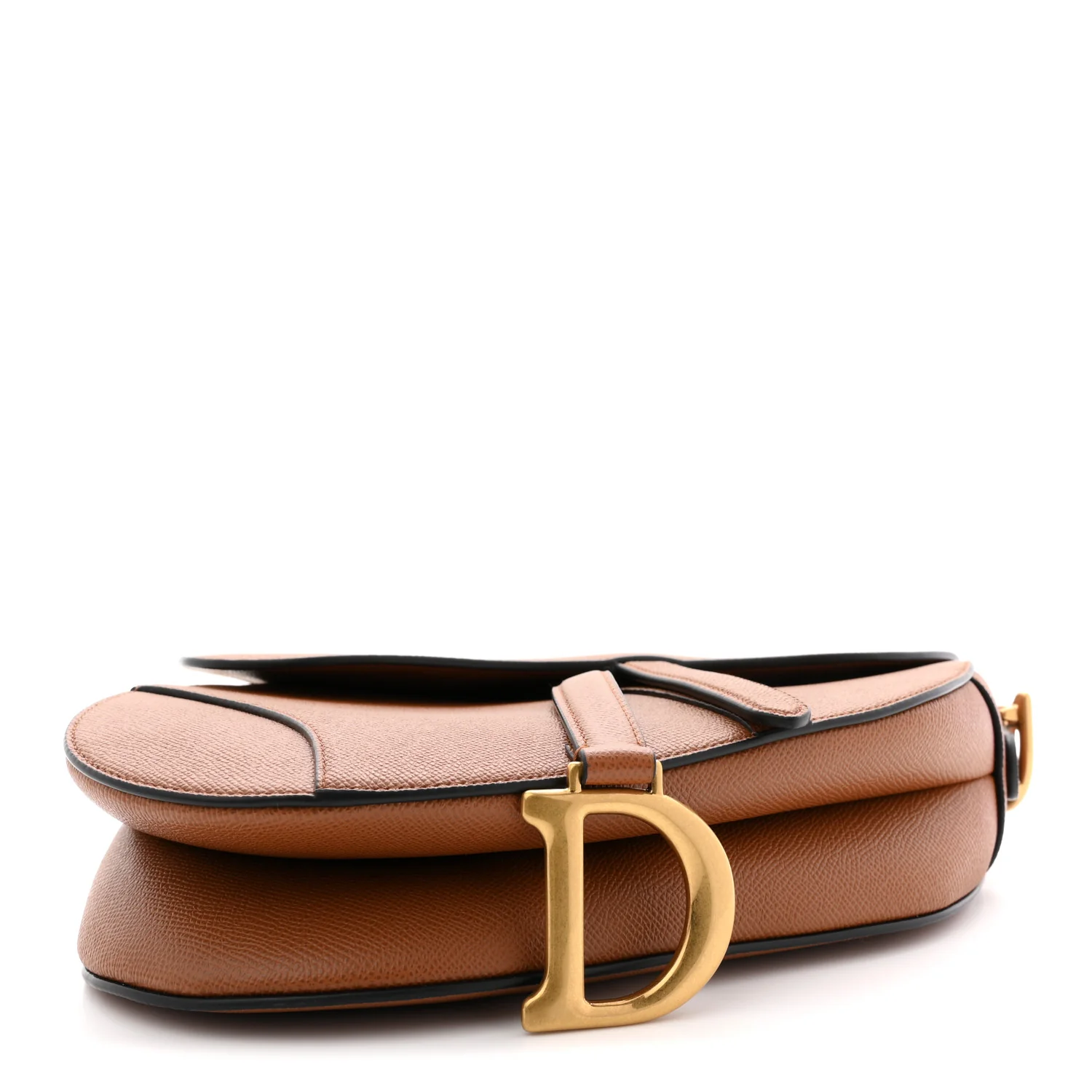 Grained Calfskin Saddle Bag With Strap Camello - Image 4