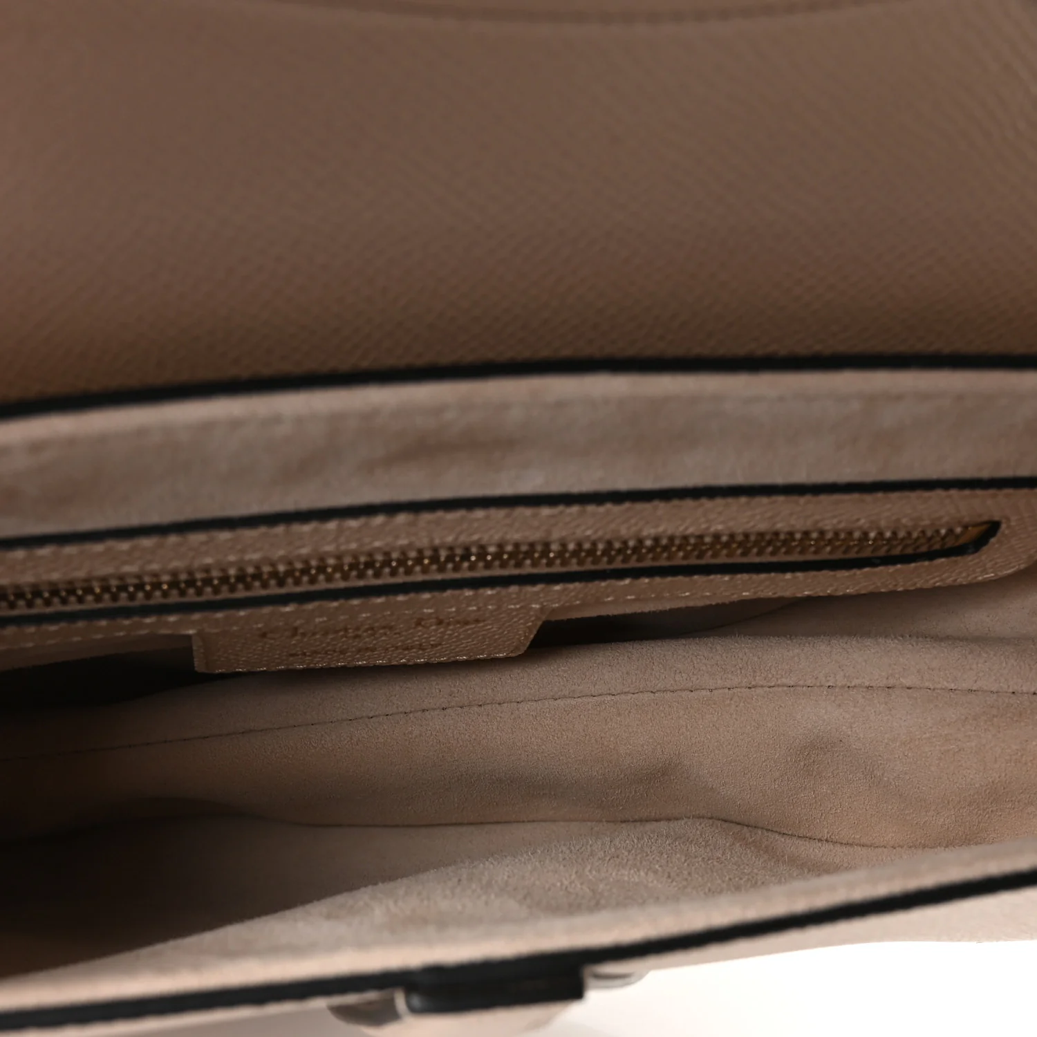 Grained Calfskin Saddle Bag With Strap Warm Taupe - Image 4