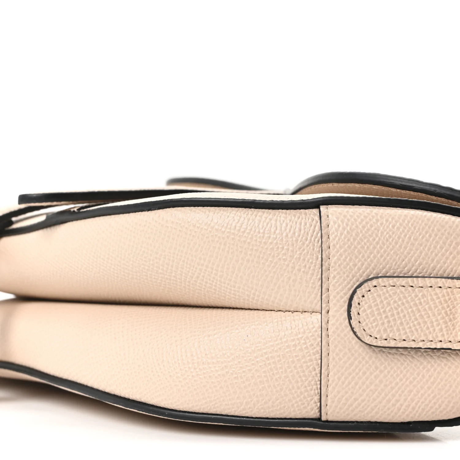 Grained Calfskin Saddle Bag With Strap Warm Taupe - Image 9