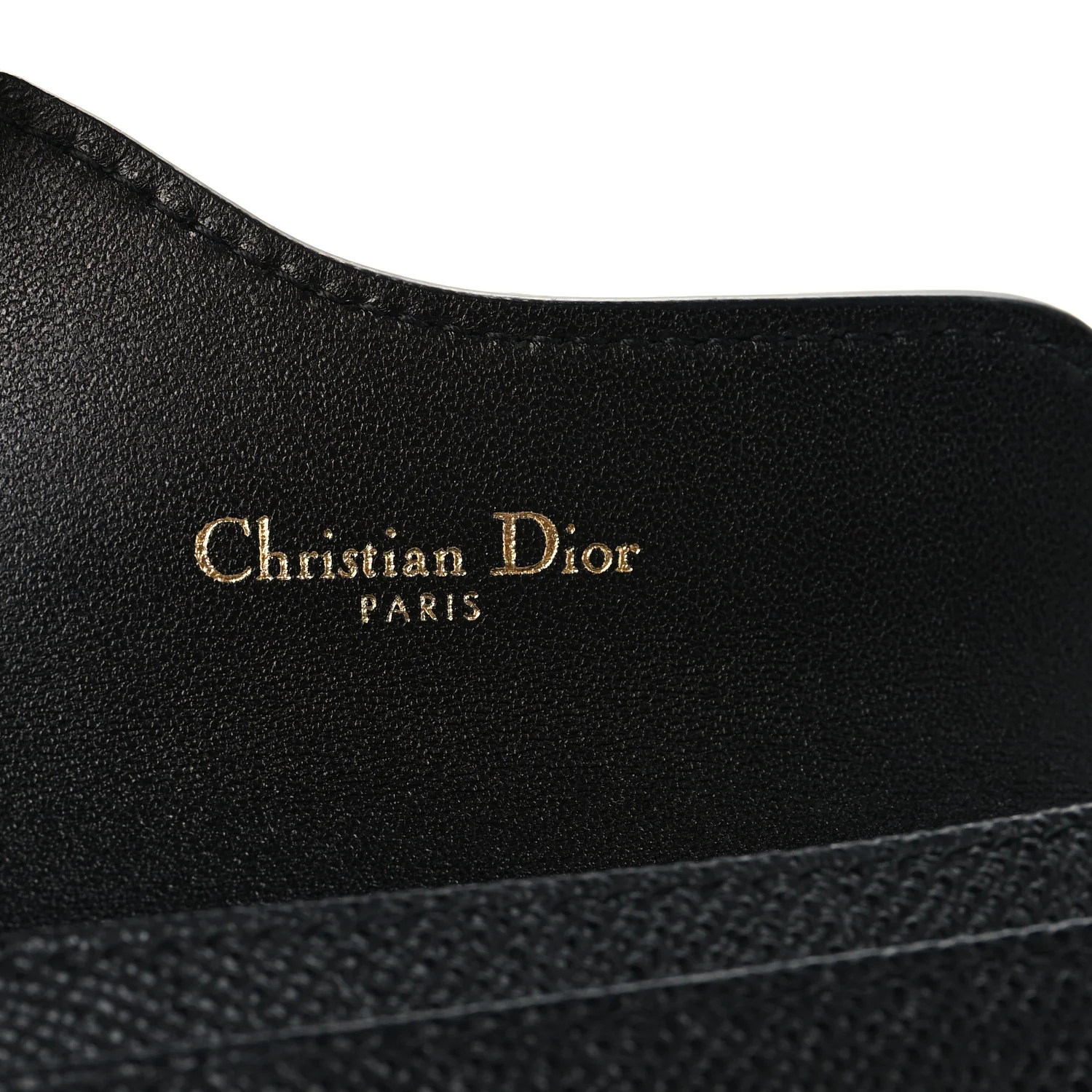 Grained Calfskin Saddle Card Holder Black - Image 6