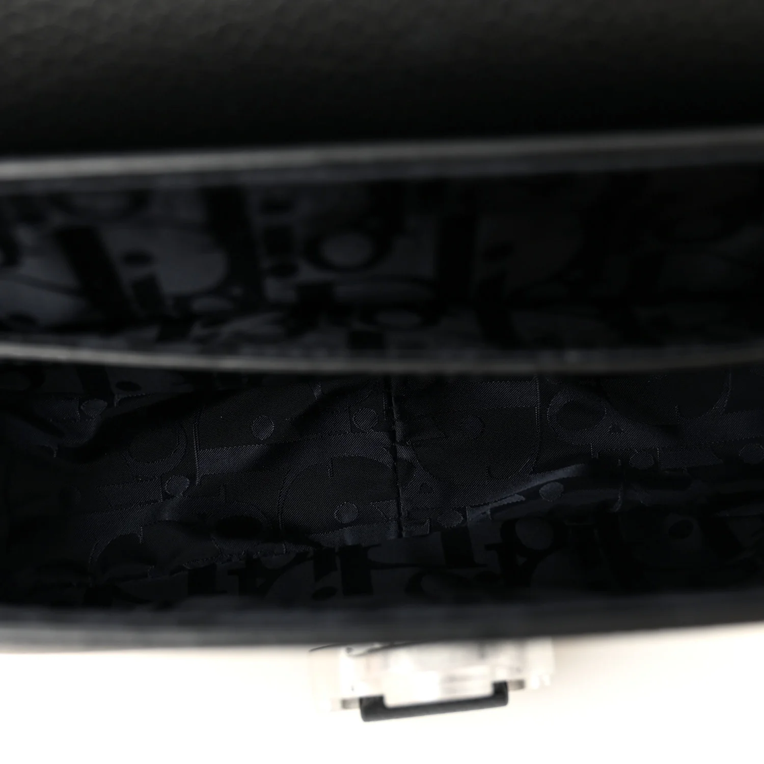 Grained Calfskin Saddle Messenger Bag With Strap Black - Image 4