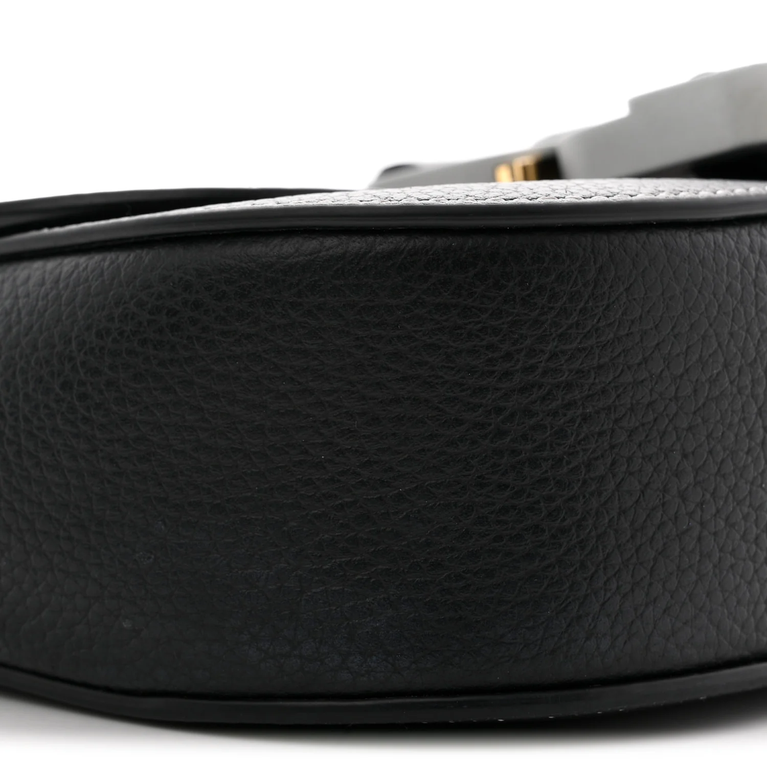 Grained Calfskin Saddle Messenger Bag With Strap Black - Image 9