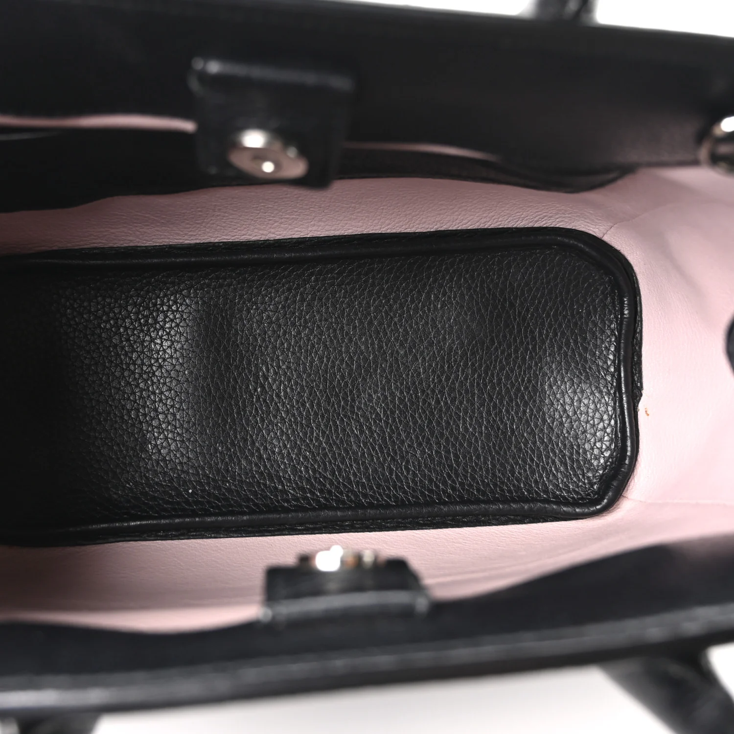 Grained Calfskin Small Open Bar Tote Black - Image 5