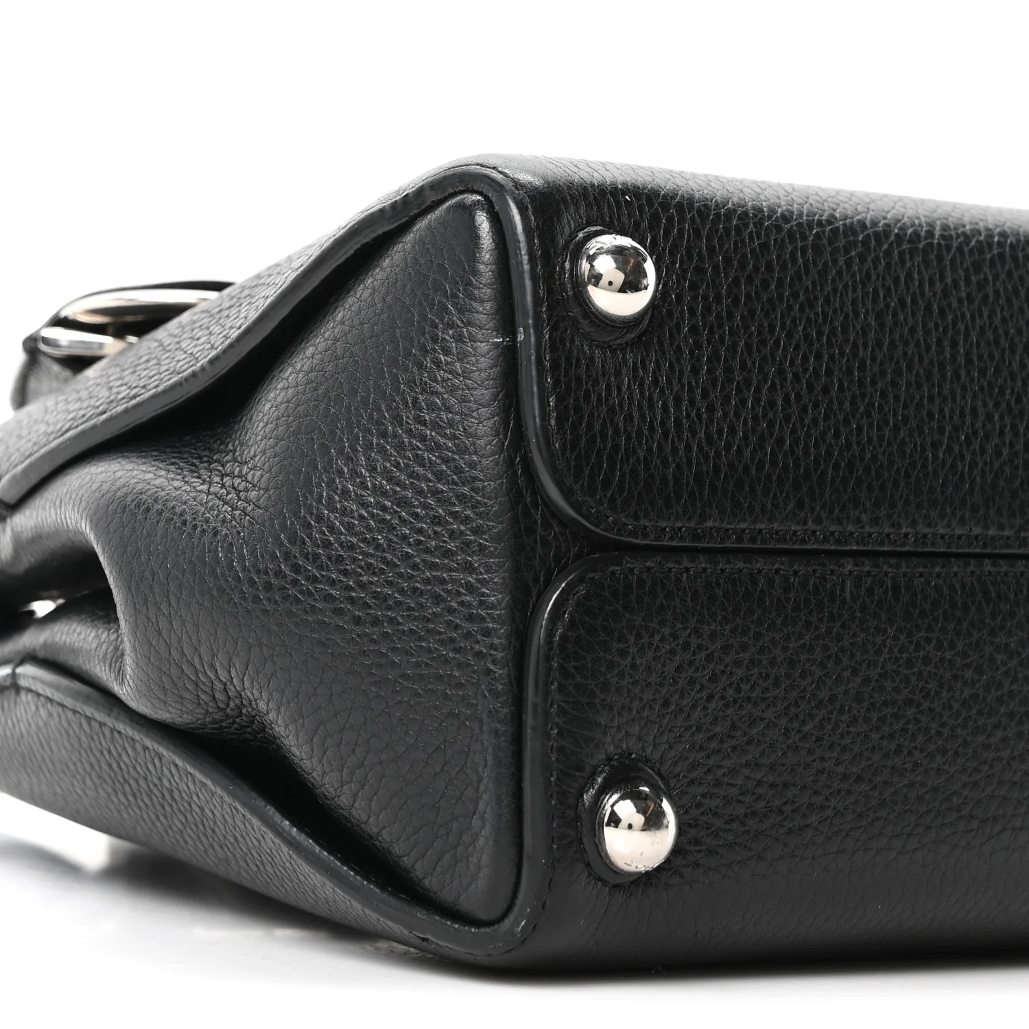 Grained Calfskin Small Open Bar Tote Black - Image 9