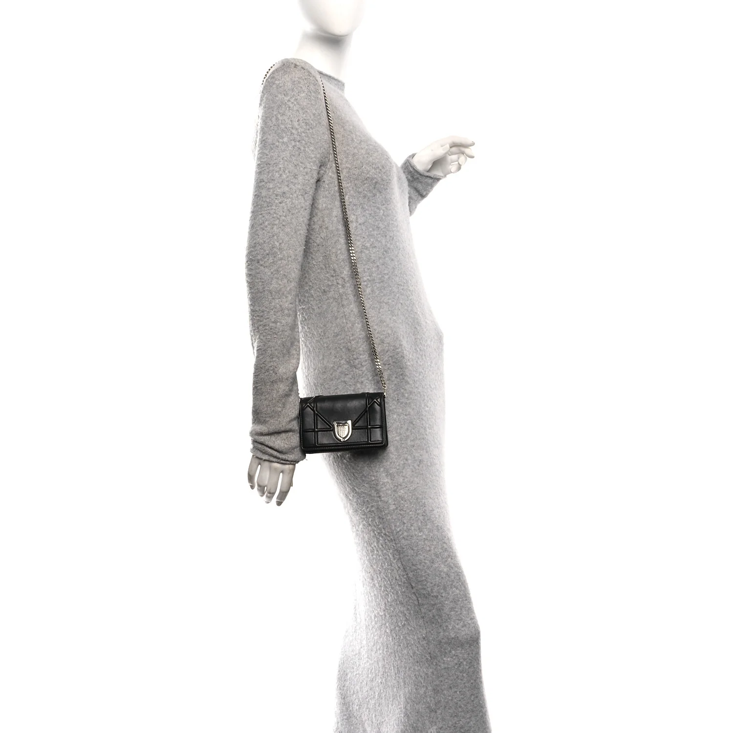 Lambskin Baby Diorama Flap Bag Black - Image 2