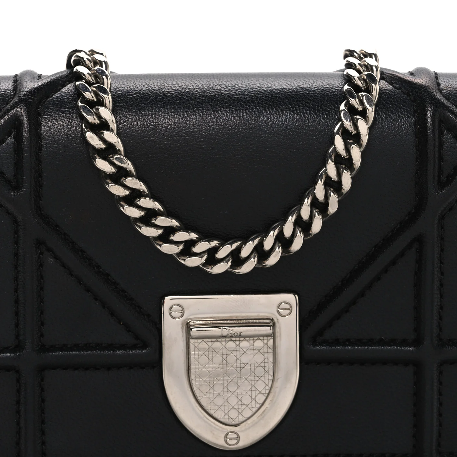 Lambskin Baby Diorama Flap Bag Black - Image 7