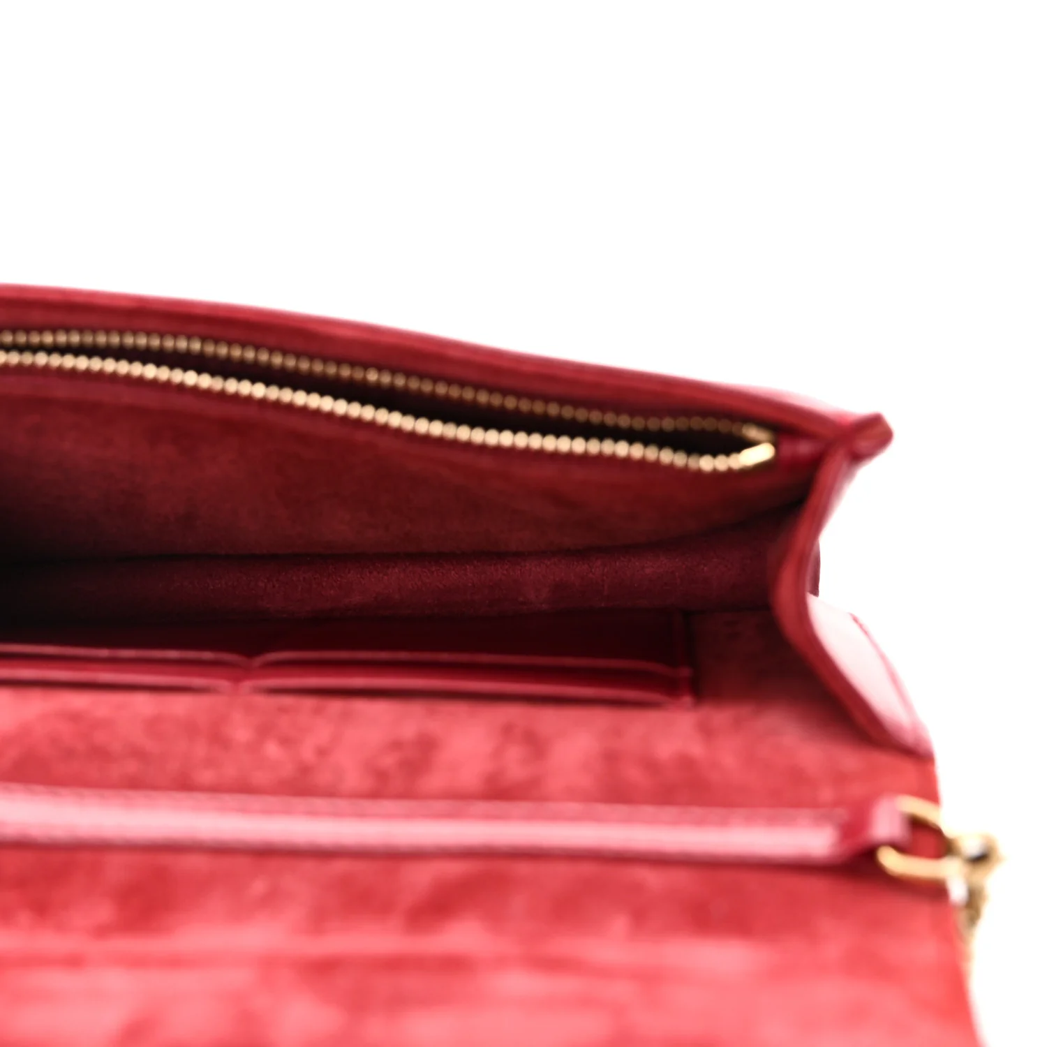Lambskin Cannage Dioraddict Wallet On Chain Clutch Fuchsia - Image 5