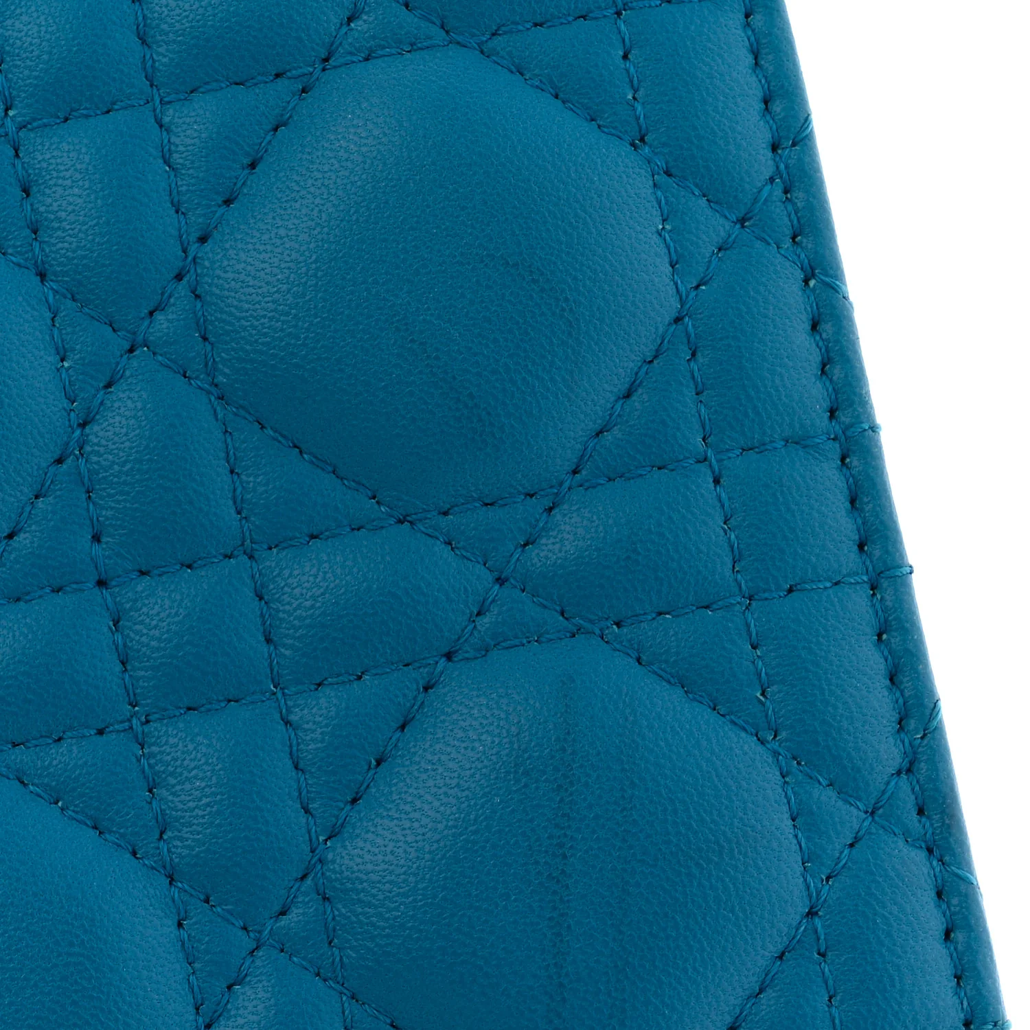 Lambskin Cannage Lady Dior Convertible Clutch Blue - Image 13