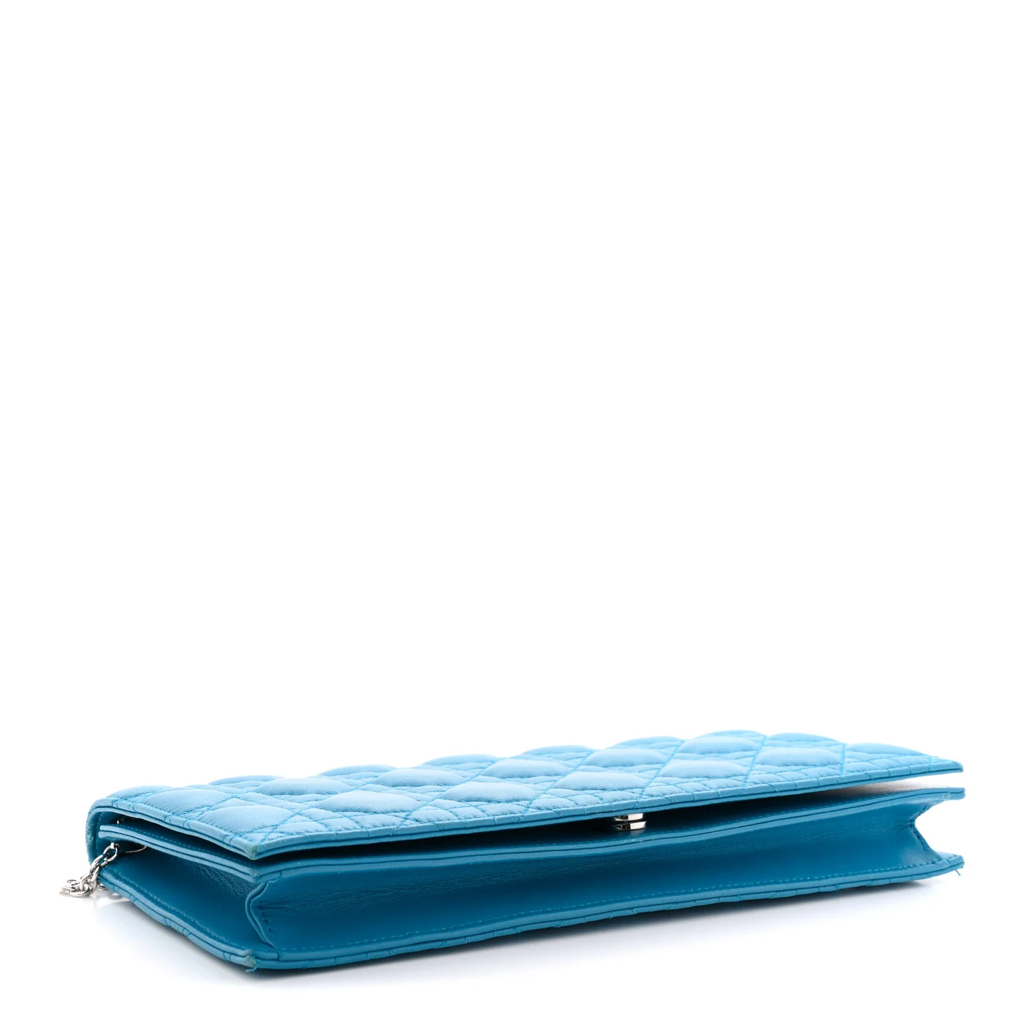 Lambskin Cannage Lady Dior Convertible Clutch Blue - Image 4