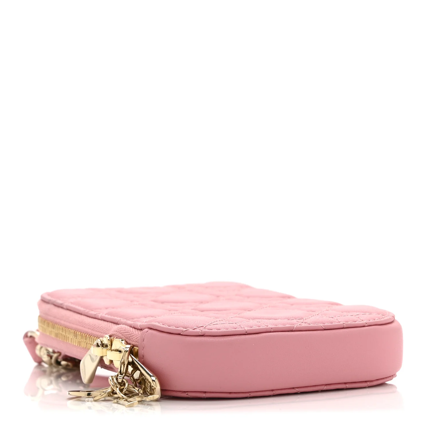 Lambskin Cannage Lady Dior Phone Holder Deep Nude - Image 4
