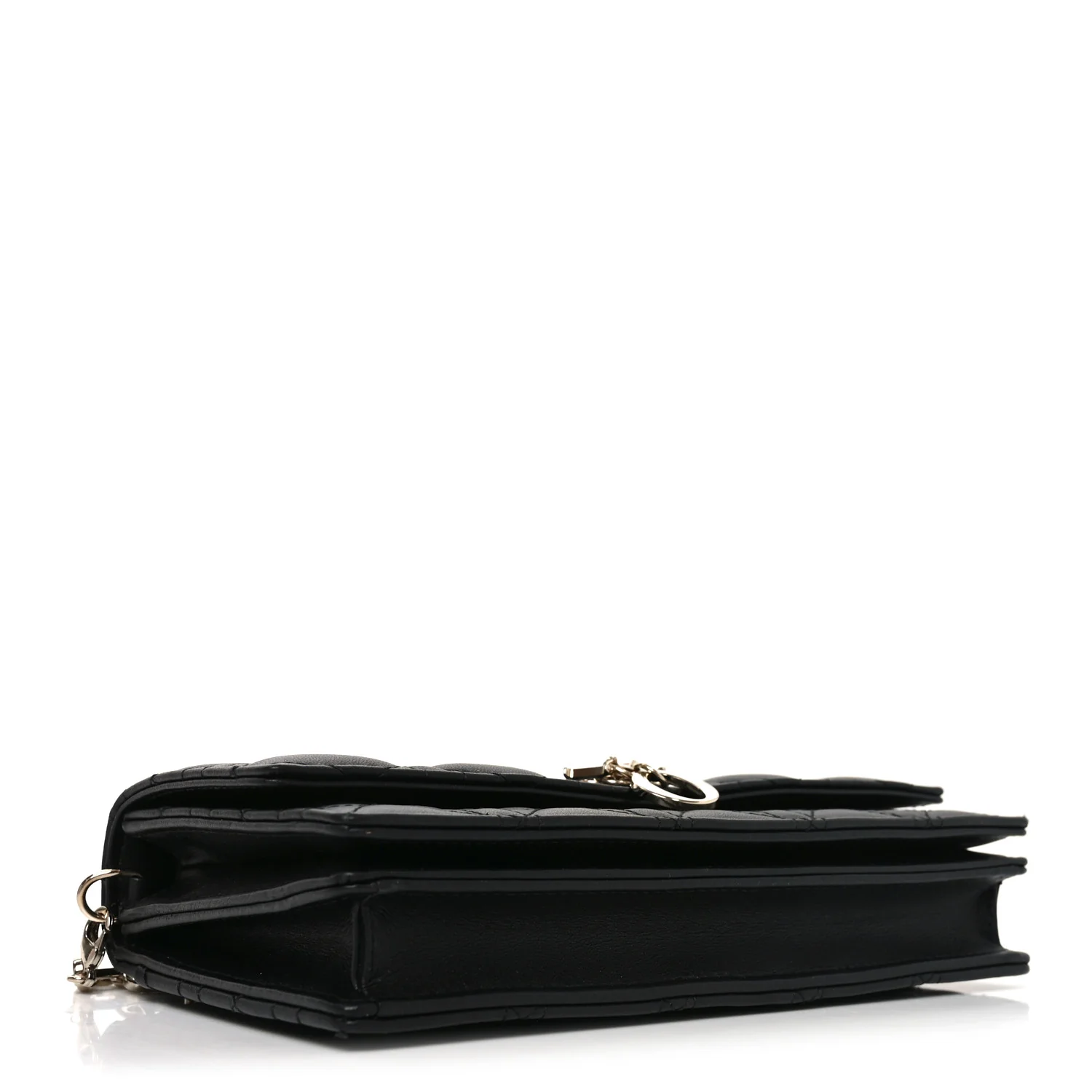 Lambskin Cannage Lady Dior Phone Pouch Black - Image 3