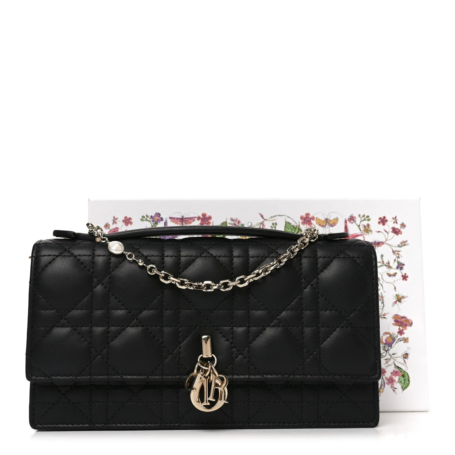 Lambskin Cannage Lady Dior Phone Pouch Black - Image 9