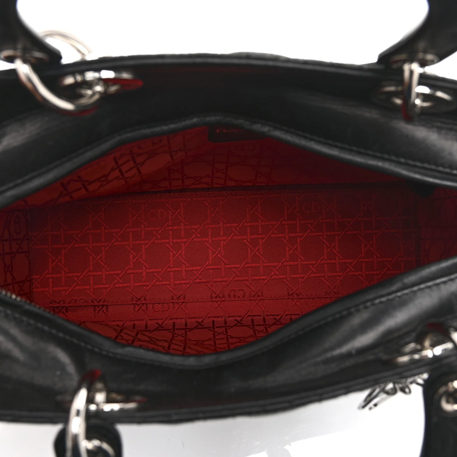 Lambskin Cannage Large Lady Dior Black - Image 5