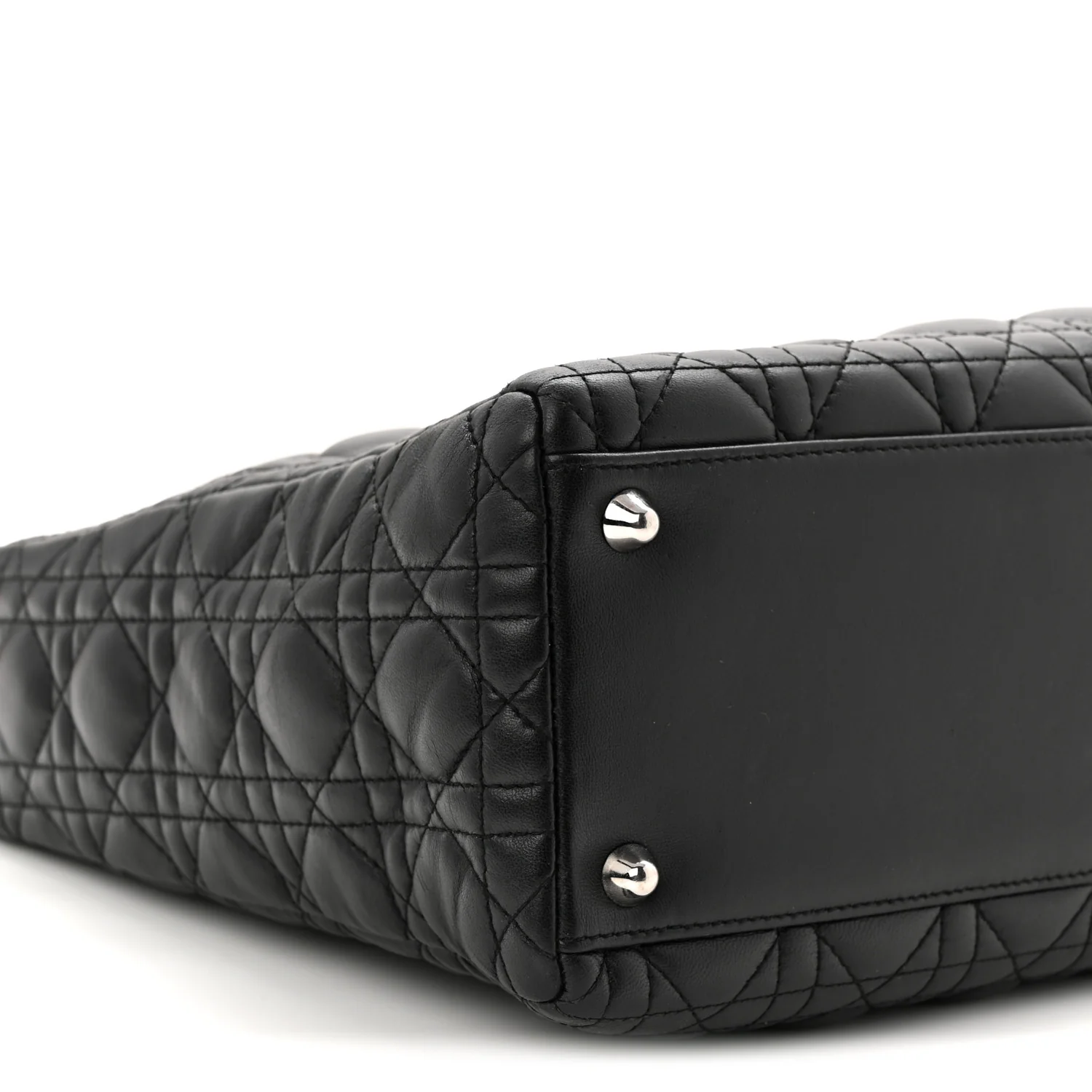 Lambskin Cannage Large Lady Dior Black - Image 9