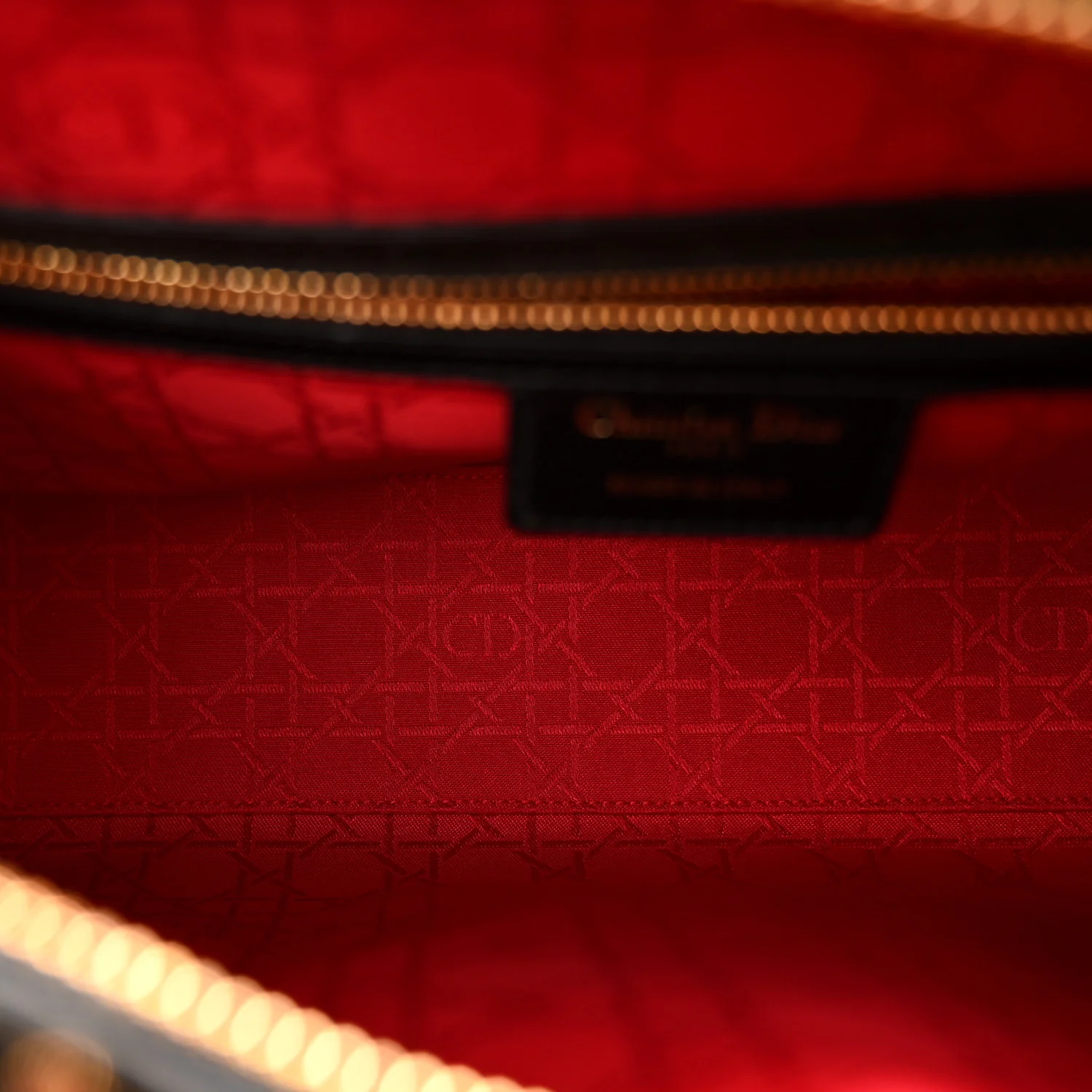 Lambskin Cannage Large Lady Dior Black - Image 5