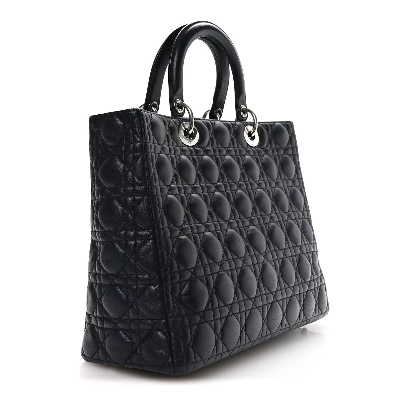 Lambskin Cannage Large Lady Dior Royal Blue - Image 3