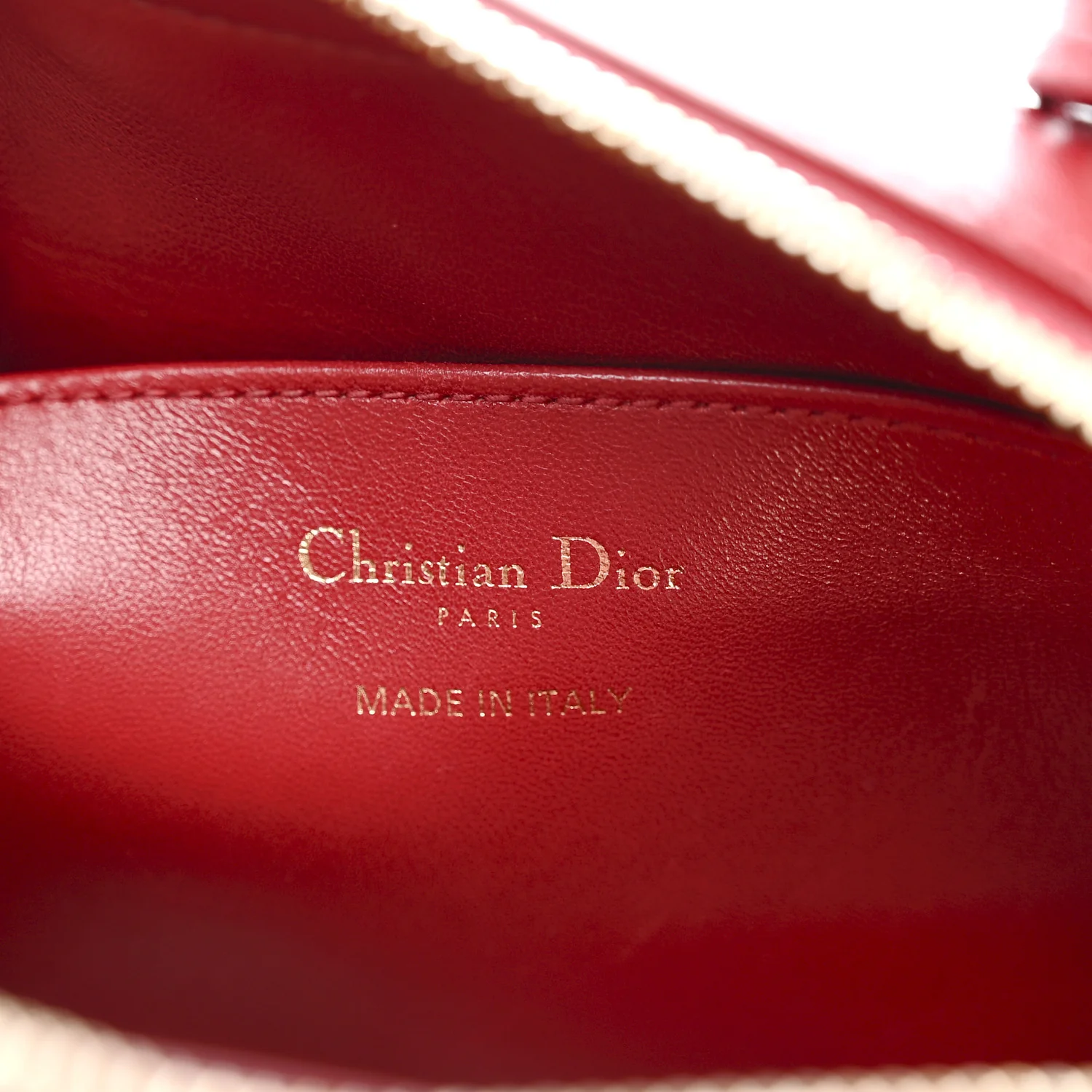 Lambskin Cannage Lily Tote Dark Red - Image 6