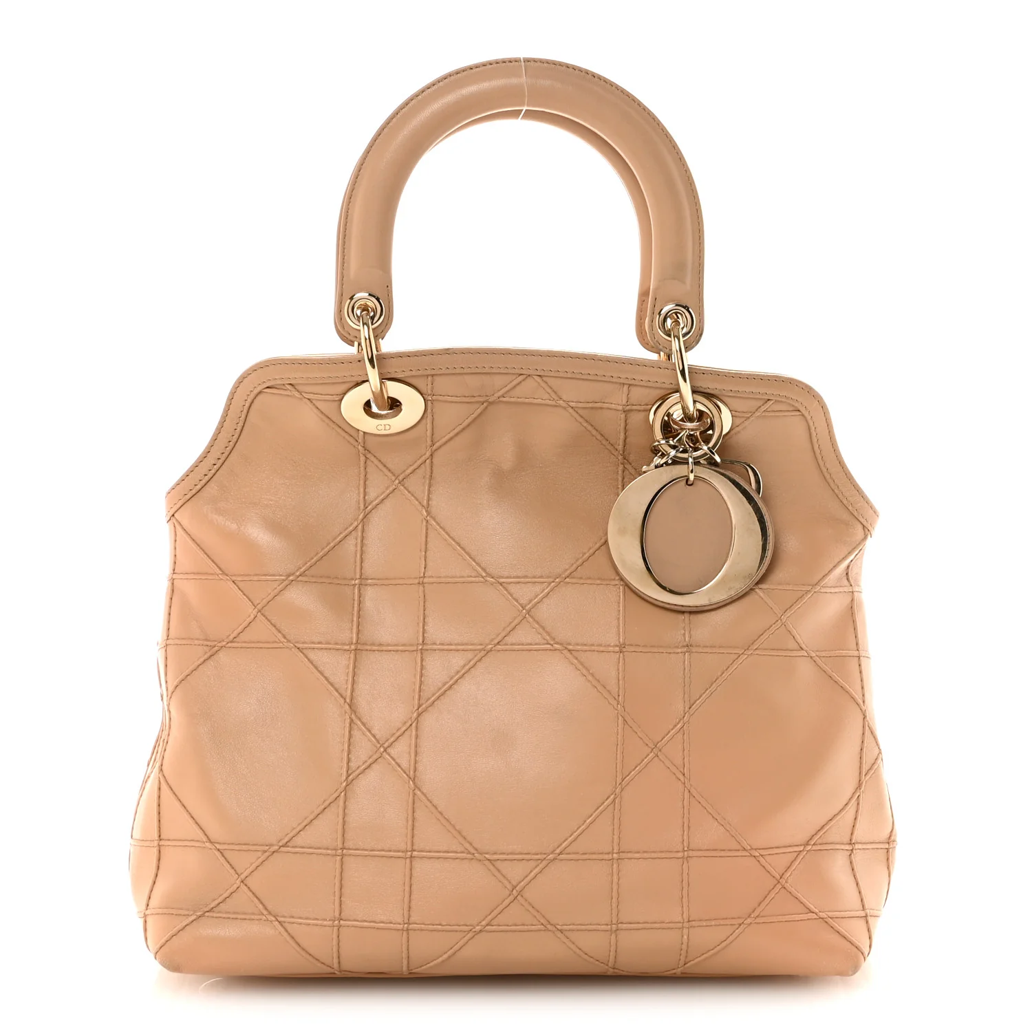 Lambskin Cannage Medium Granville Tote Beige