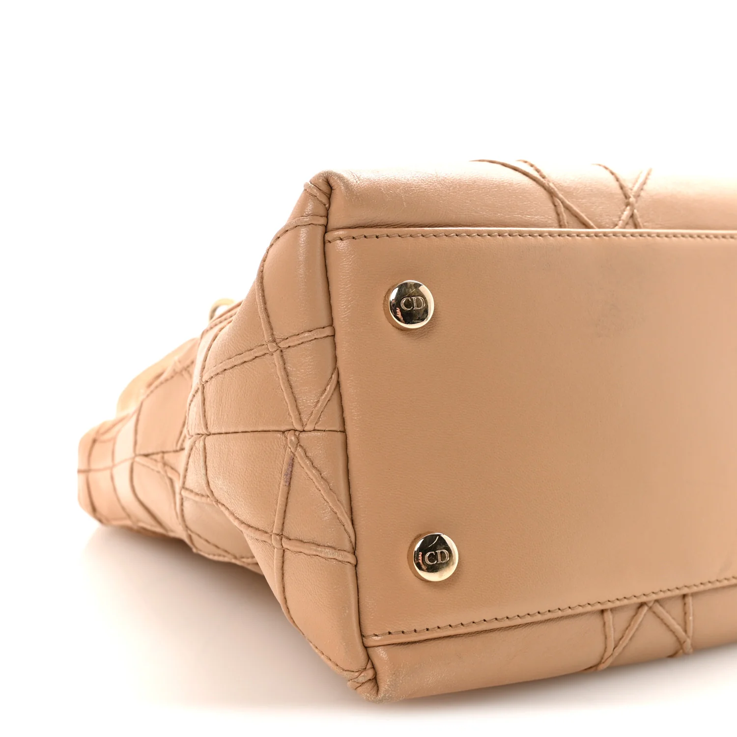 Lambskin Cannage Medium Granville Tote Beige - Image 8