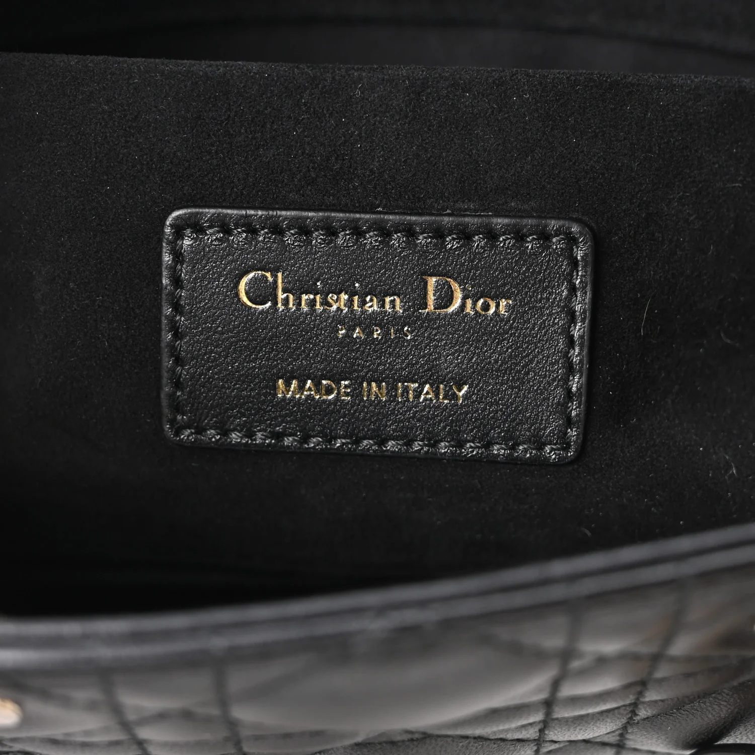 Lambskin Cannage Medium Lady D-Joy Black - Image 6
