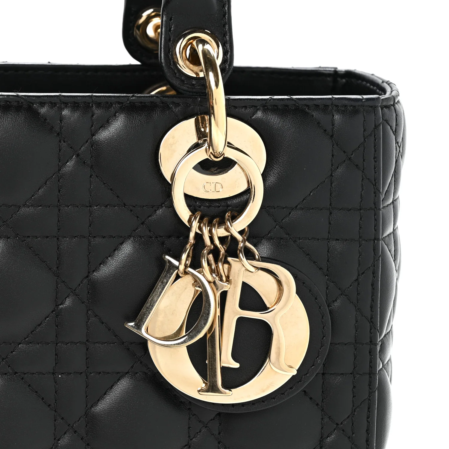 Lambskin Cannage Medium Lady Dior Black - Image 7