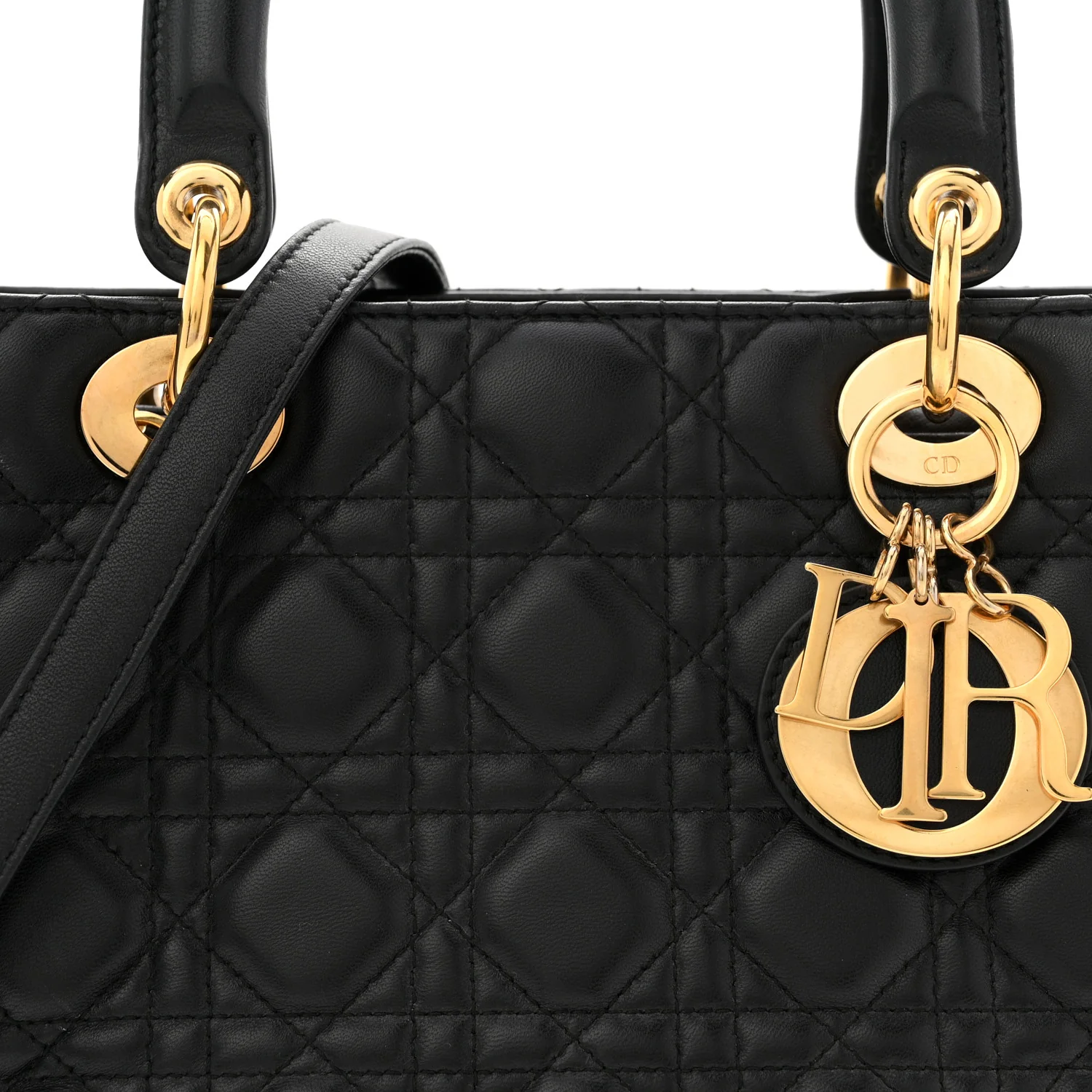 Lambskin Cannage Medium Lady Dior Black - Image 8