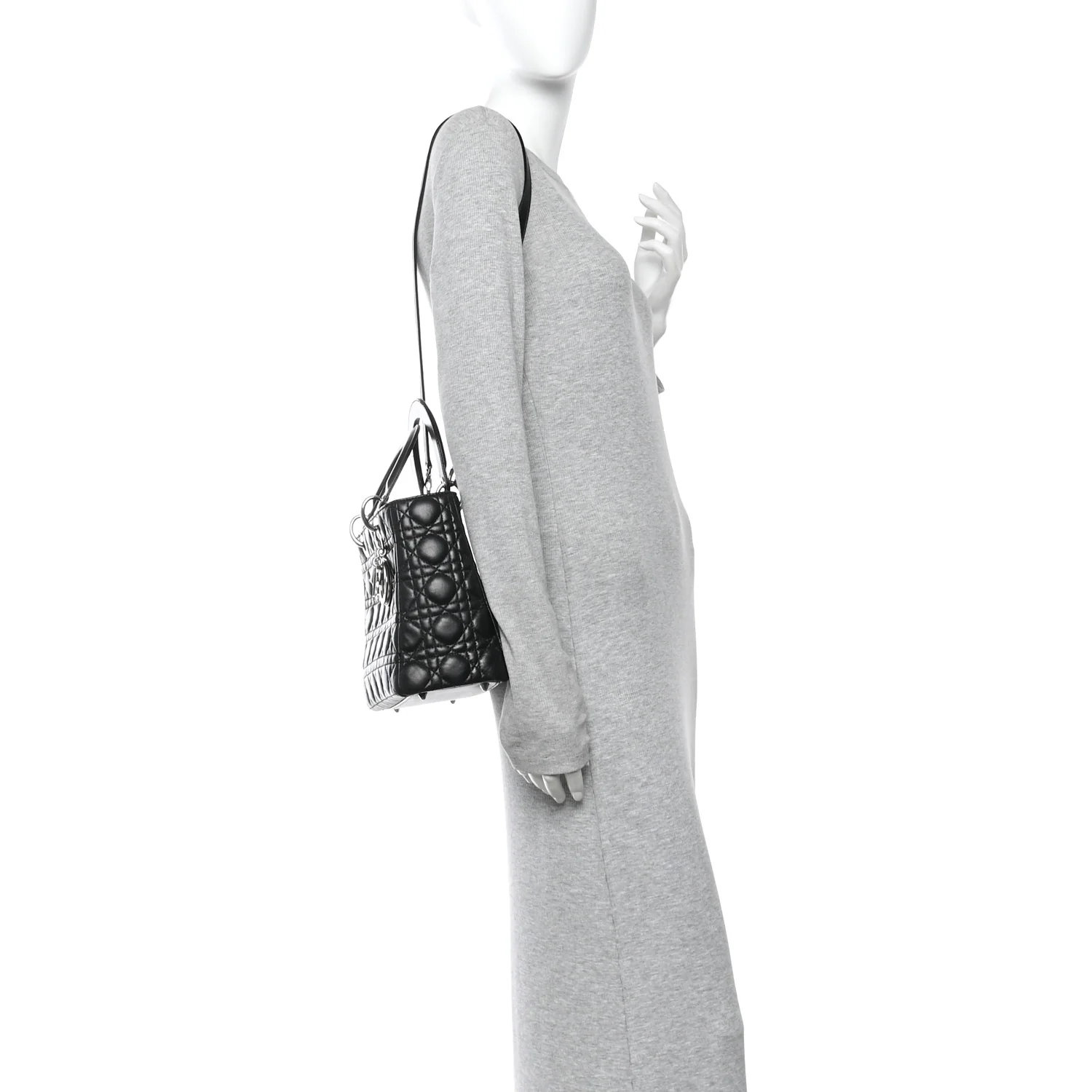 Lambskin Cannage Medium Lady Dior Black - Image 2