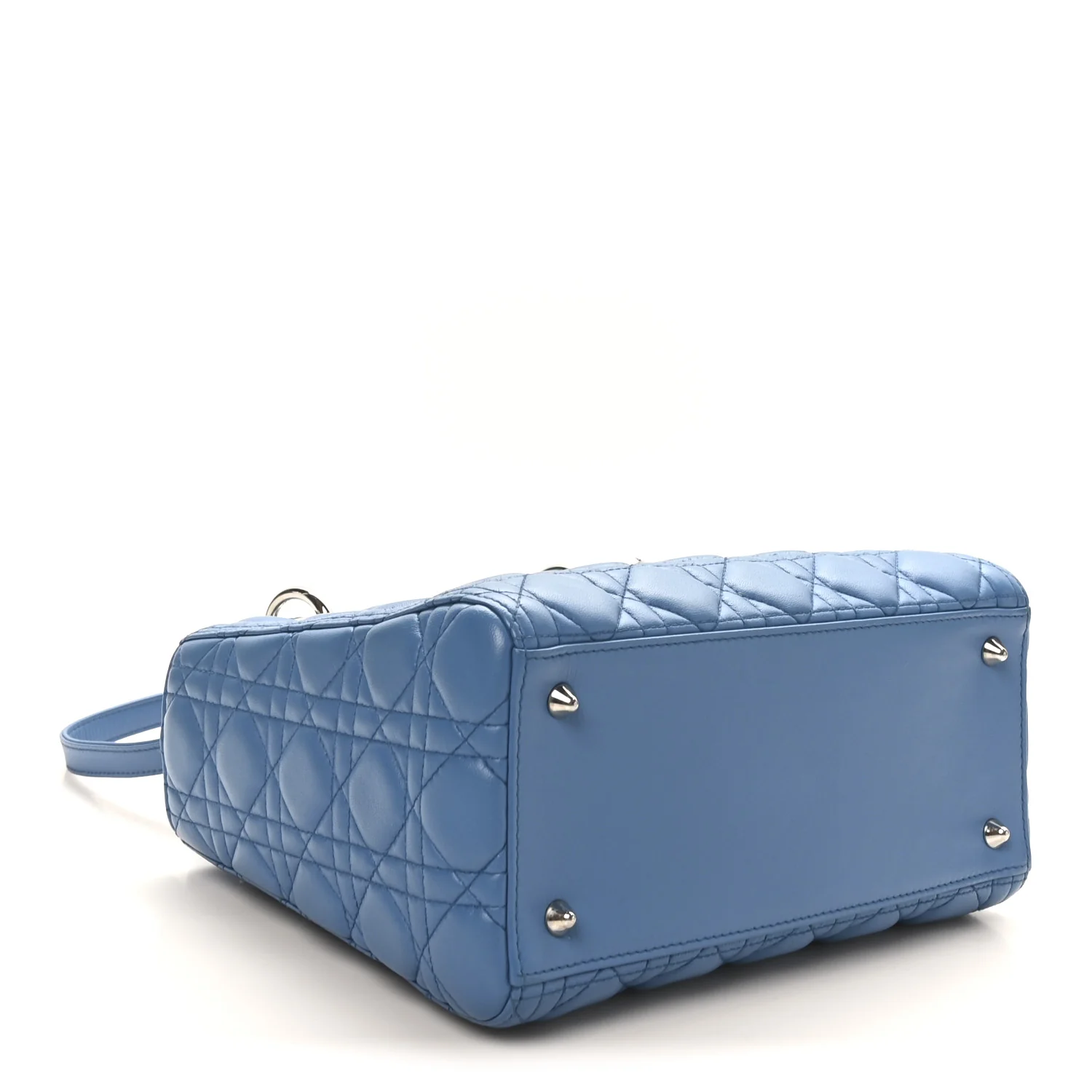 Lambskin Cannage Medium Lady Dior Blue - Image 4