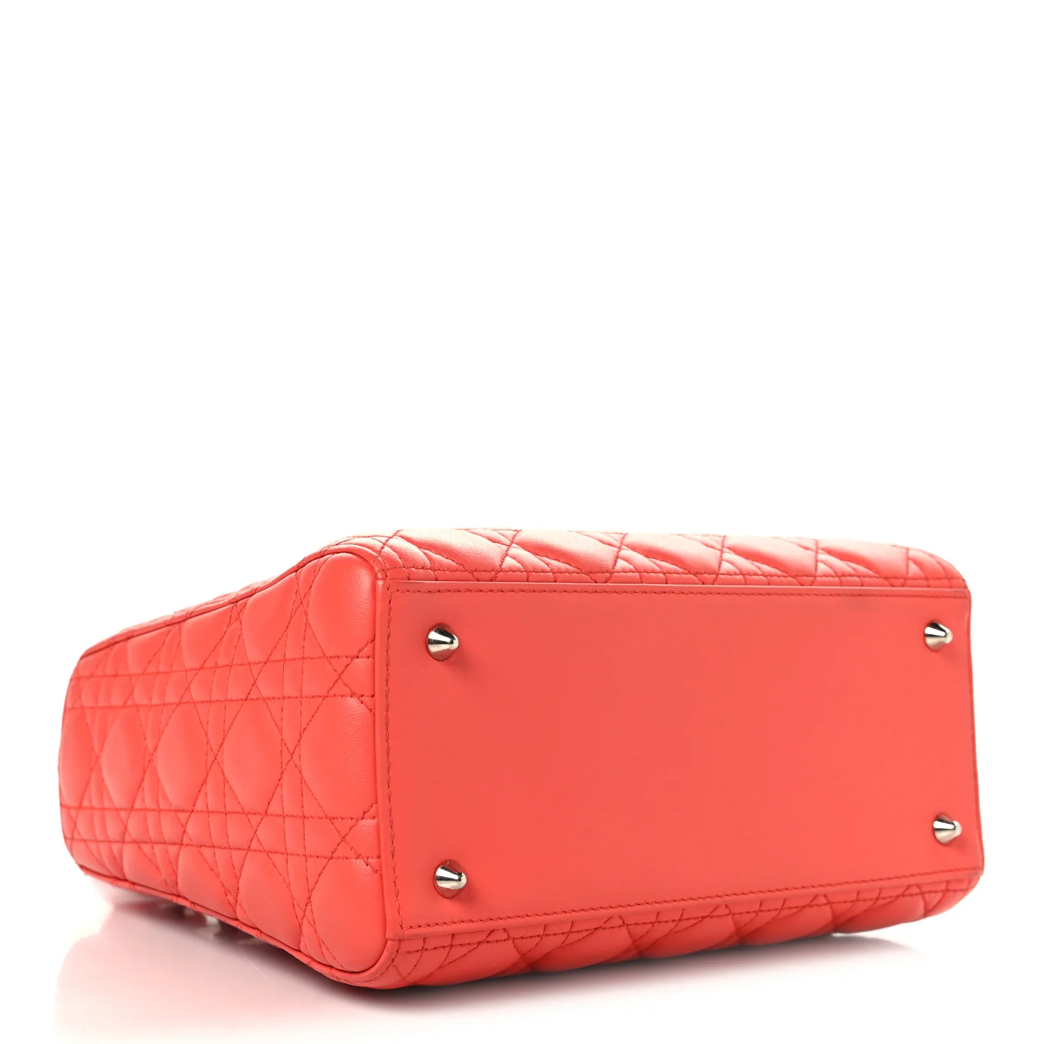 Lambskin Cannage Medium Lady Dior Coral - Image 4