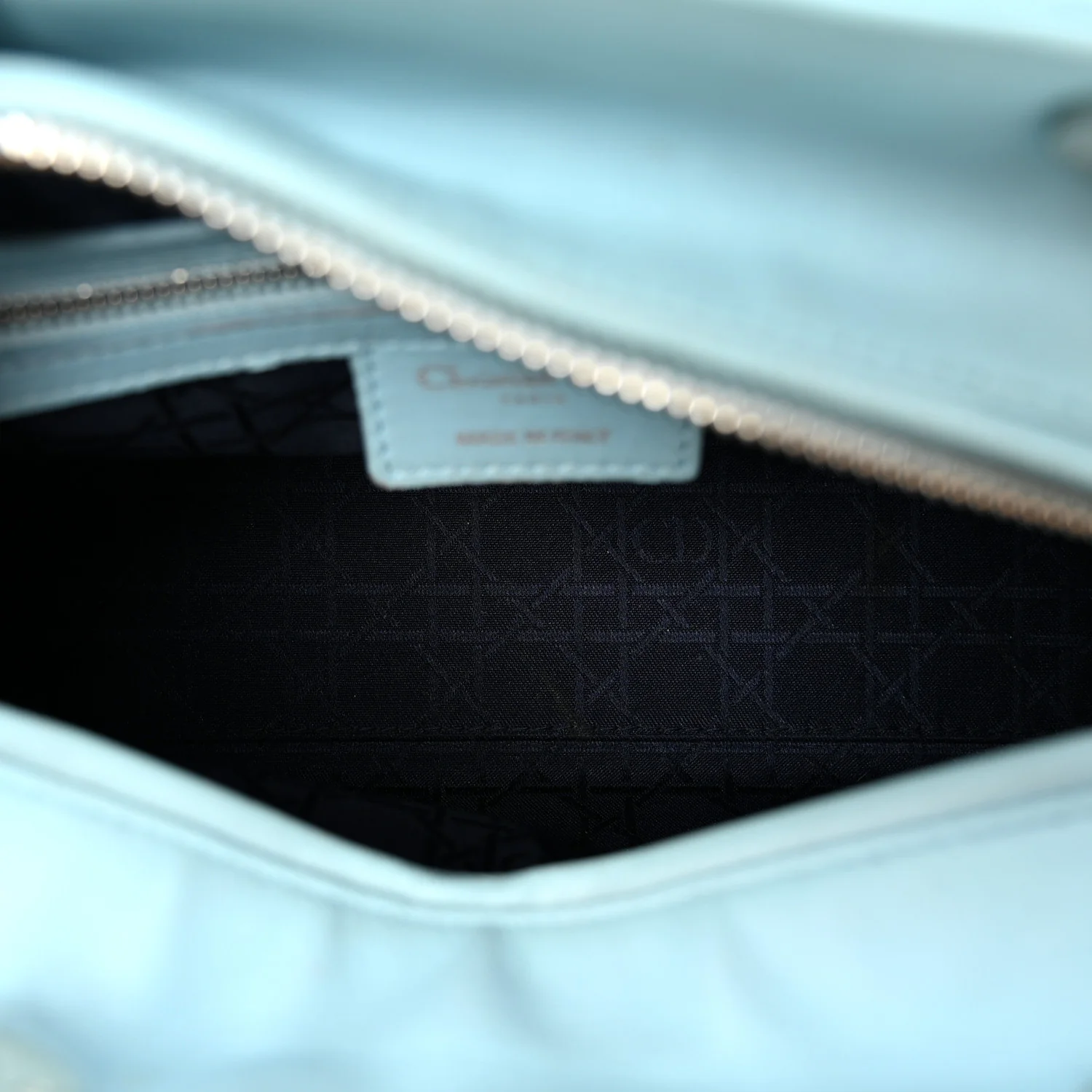 Lambskin Cannage Medium Lady Dior Light Blue - Image 5