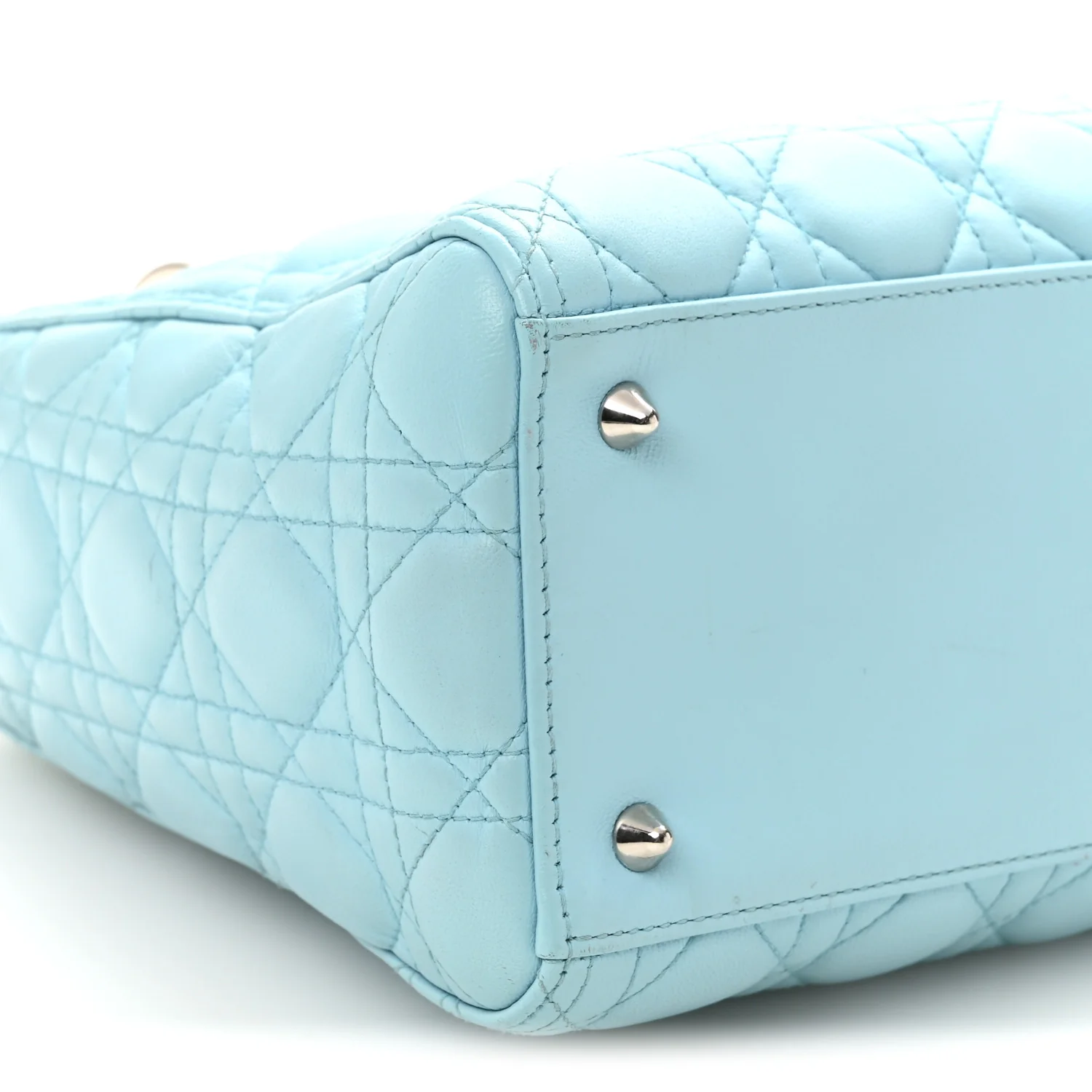 Lambskin Cannage Medium Lady Dior Light Blue - Image 9