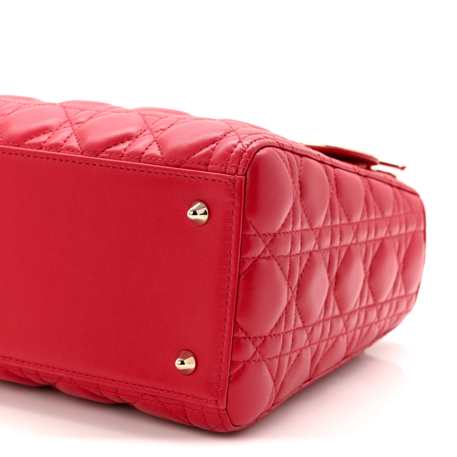 Lambskin Cannage Medium Lady Dior Red - Image 10