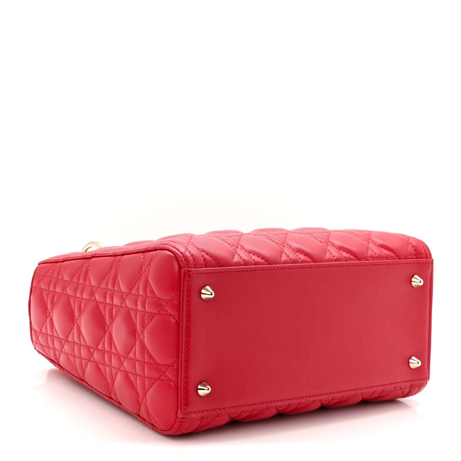Lambskin Cannage Medium Lady Dior Red - Image 4