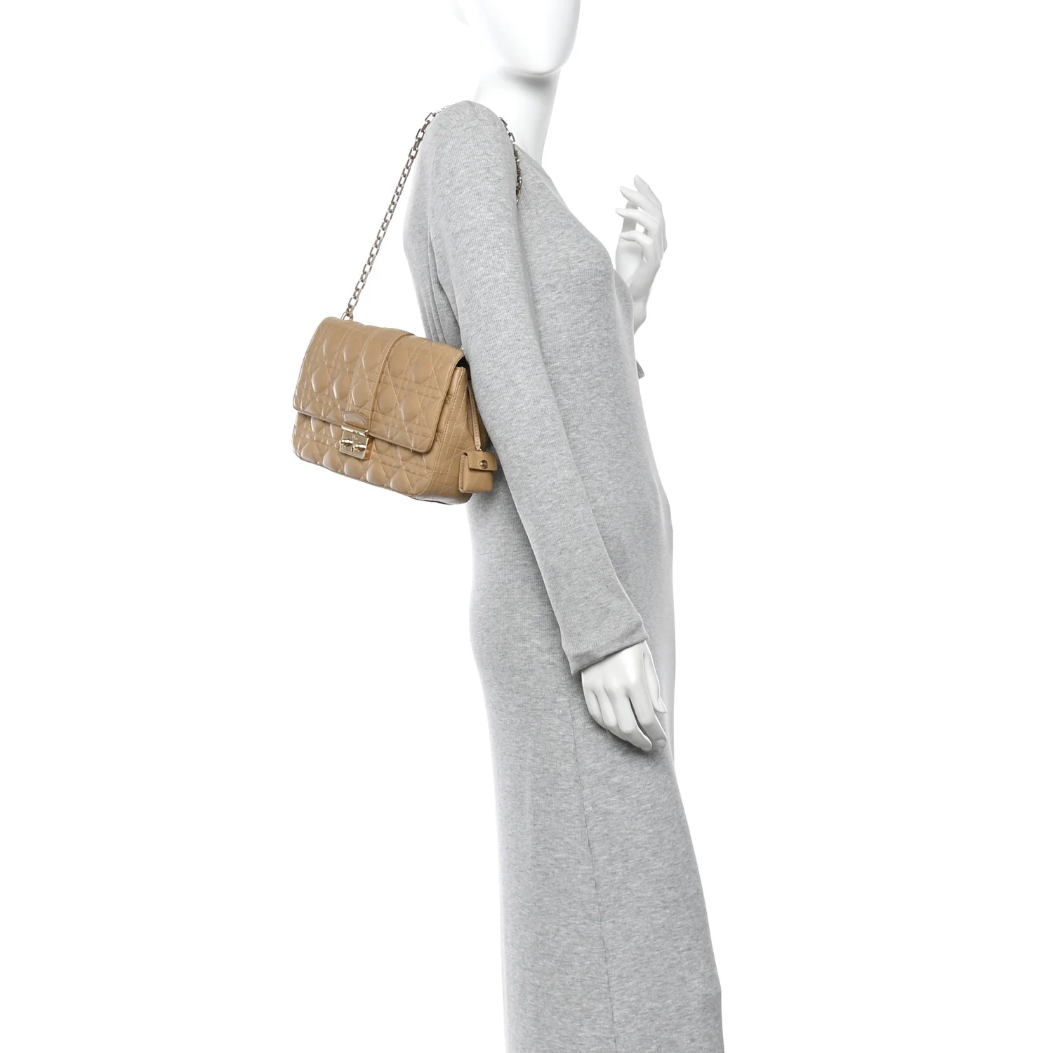 Lambskin Cannage Medium Miss Dior Flap Beige - Image 2