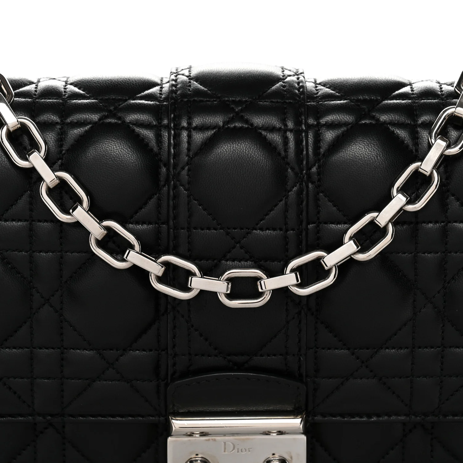 Lambskin Cannage Medium Miss Dior Flap Black - Image 7