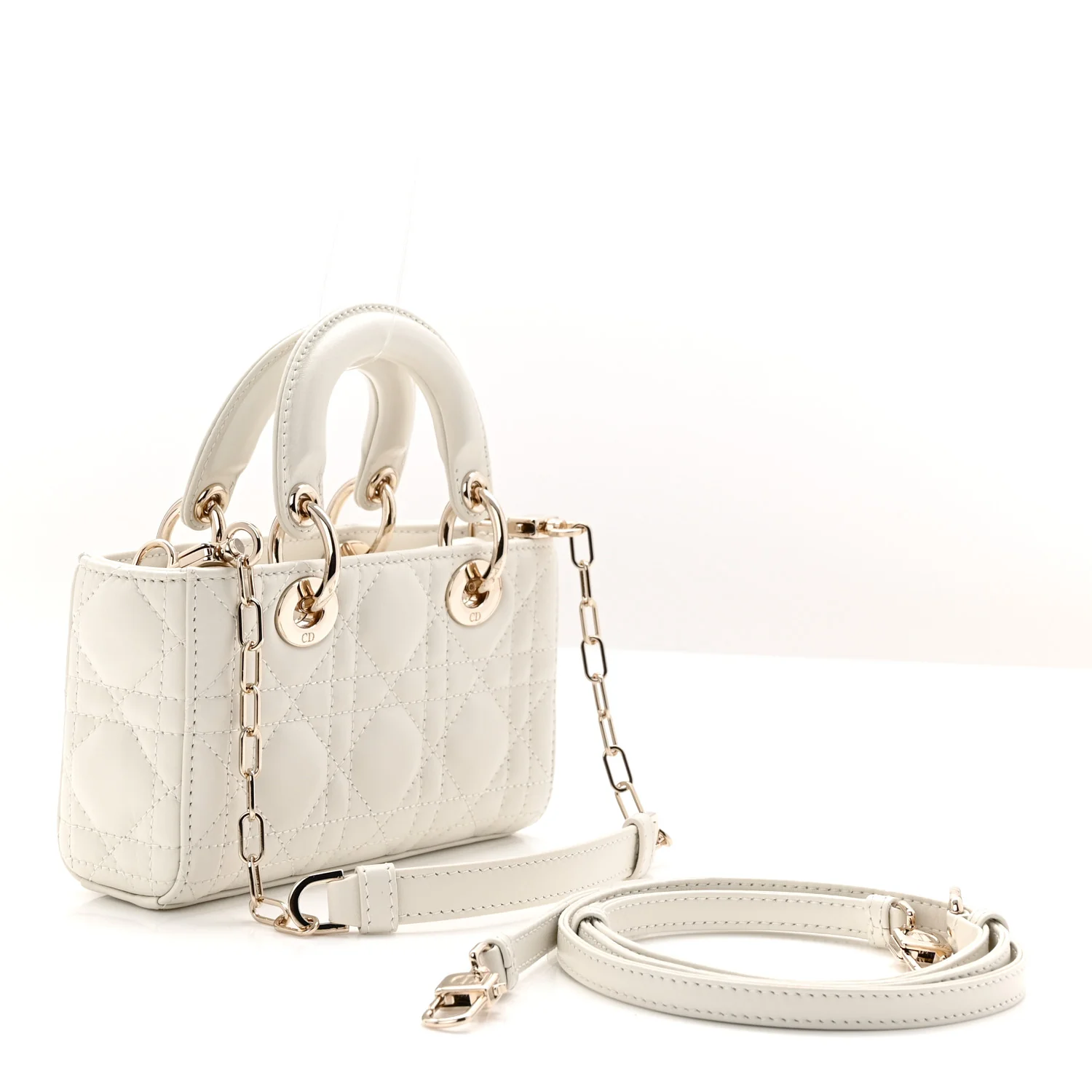 Lambskin Cannage Micro Lady D-Joy Latte - Image 3