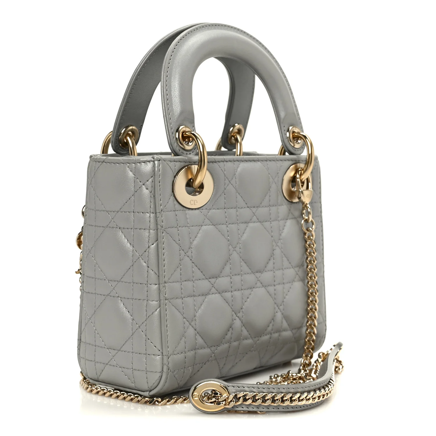Lambskin Cannage Mini Lady Dior Gray Opaline - Image 3
